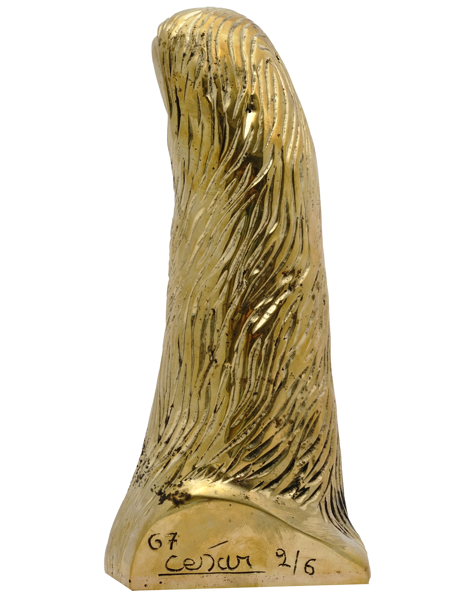 GILT BRONZE FINGER SCULPTURE BY CESAR BALDACCINI PIC-1