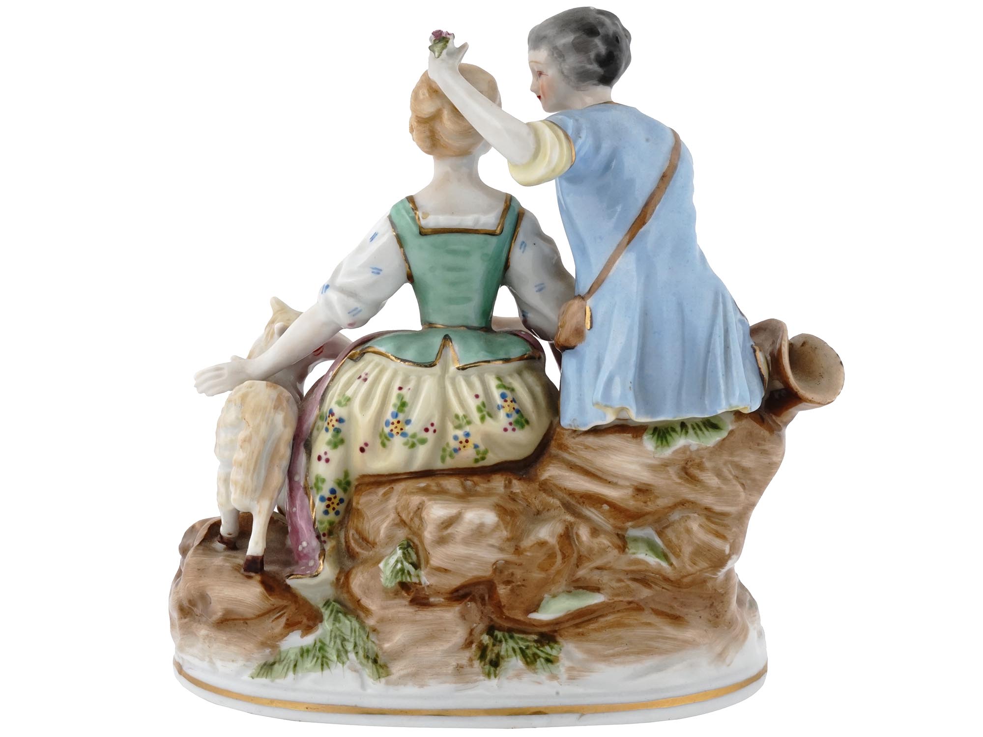 GERMAN PASTORAL ROCOCO PORCELAIN COUPLE FIGURINE PIC-1