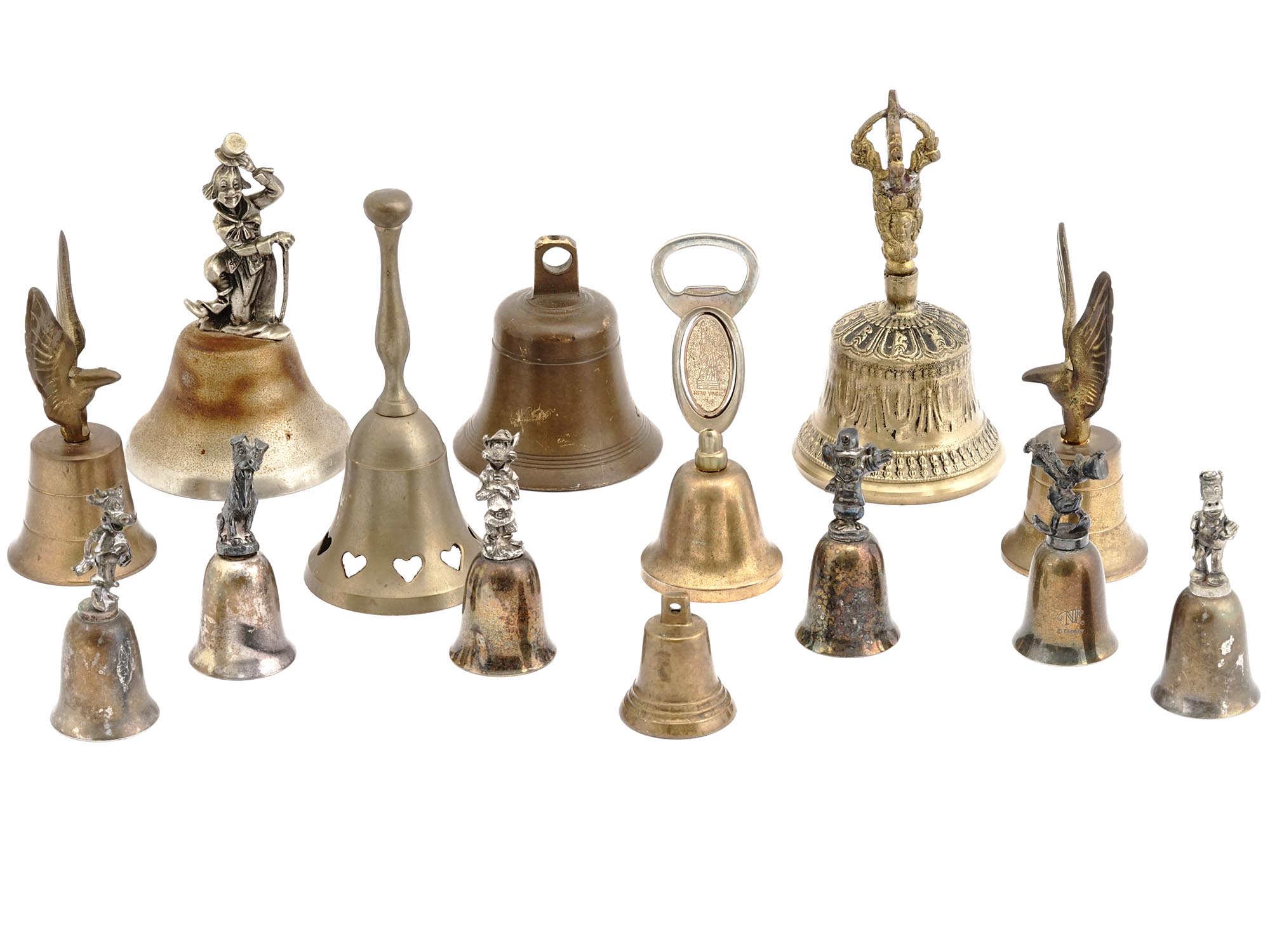 COLLECTION OF VINTAGE DECORATIVE HAND BELLS PIC-0