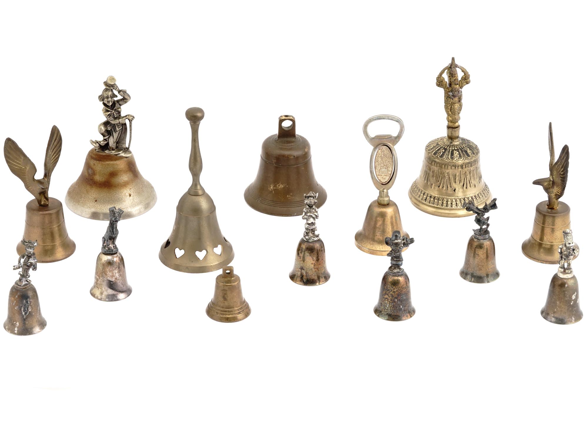 COLLECTION OF VINTAGE DECORATIVE HAND BELLS PIC-1