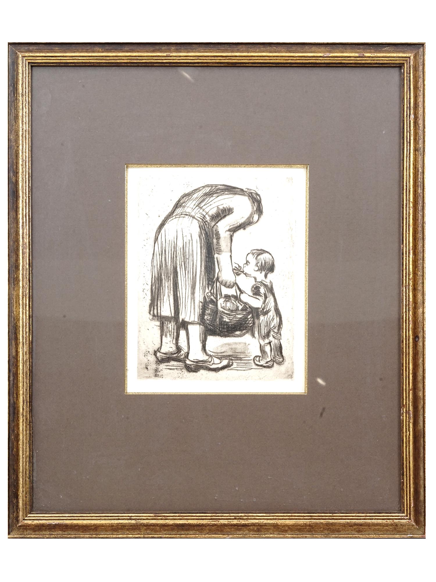 GERMAN ETCHING MOTHER AND CHILD BY KATHE KOLLWITZ PIC-0