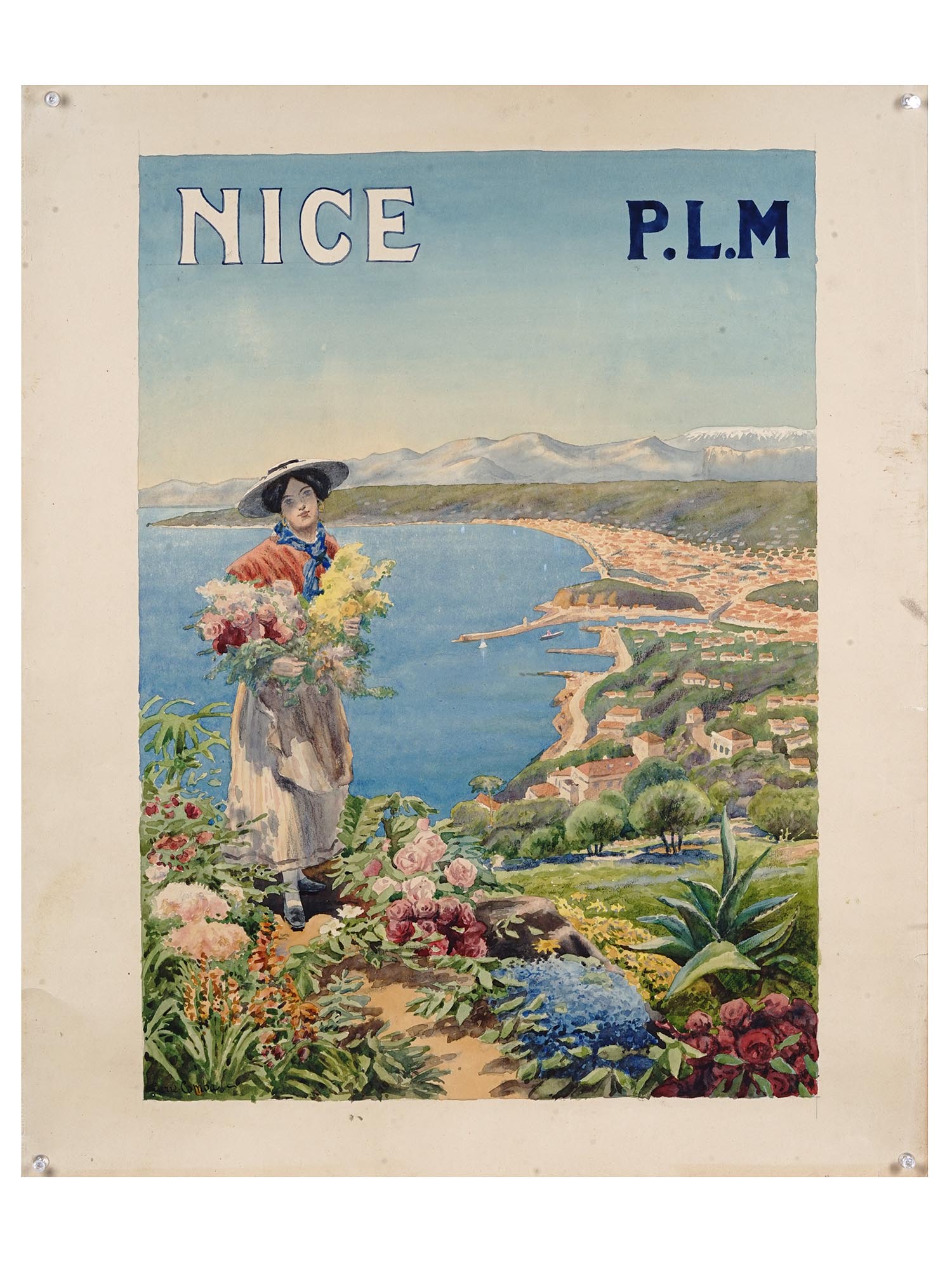 ADVERTISING POSTER PAINTING NICE BY PIERRE COMBA PIC-0