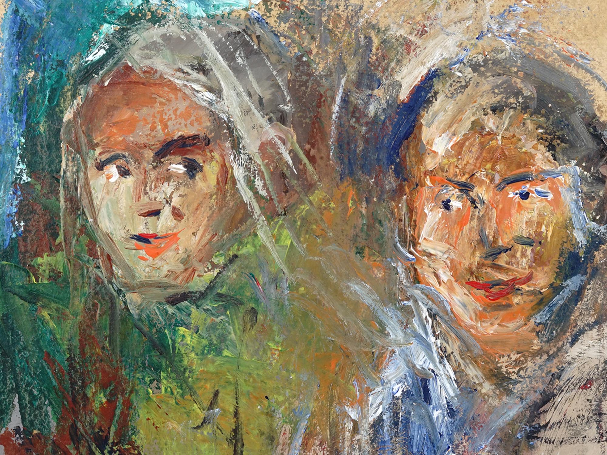 RUSSIAN PORTRAIT PAINTING COUPLE ANATOLY ZVEREV PIC-1