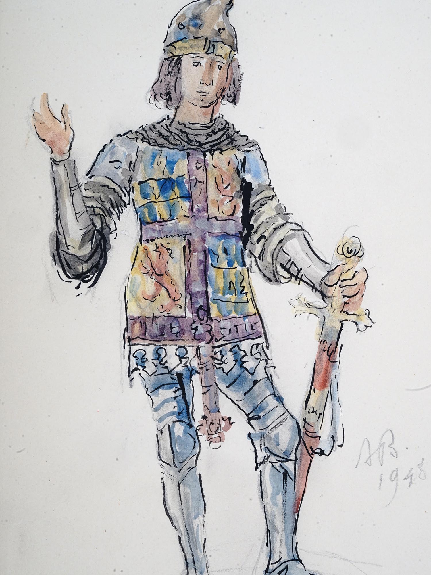 THEATRE COSTUME WATERCOLOR BY ALEXANDRE BENOIS PIC-1