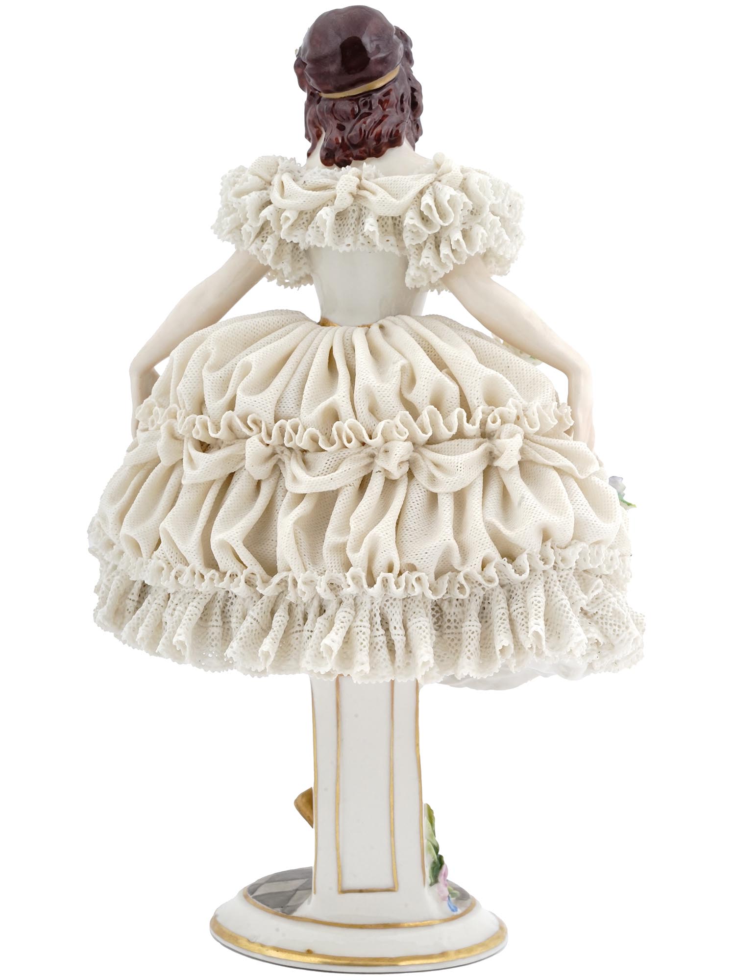 DRESDEN GERMAN PORCELAIN LACE BALLERINA FIGURINE PIC-2