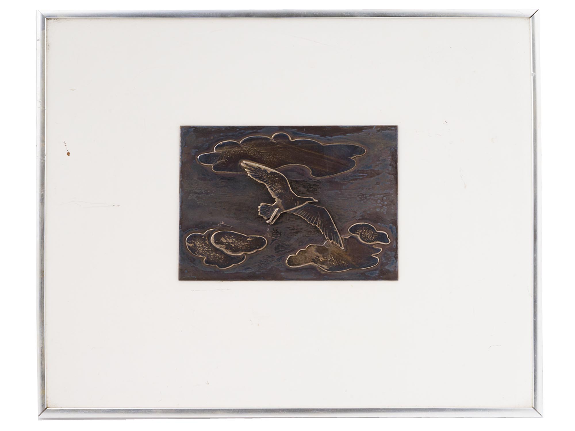 MARGARET SUSSMAN BIRD IN CLOUDS BRONZE PLAQUE PIC-0