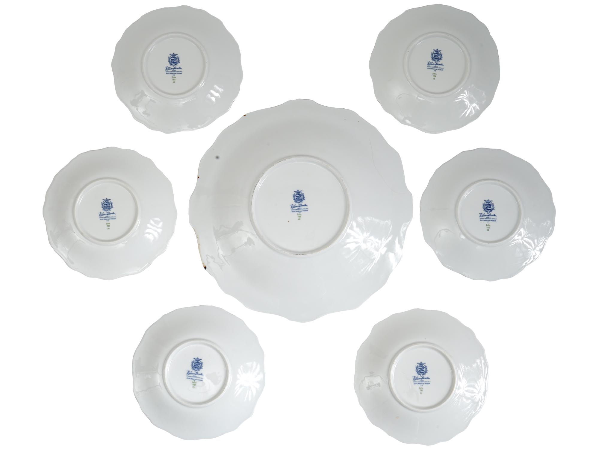 GDR WEIMAR PORZELLAN ECHT KOBALT PORCELAIN PLATES PIC-2