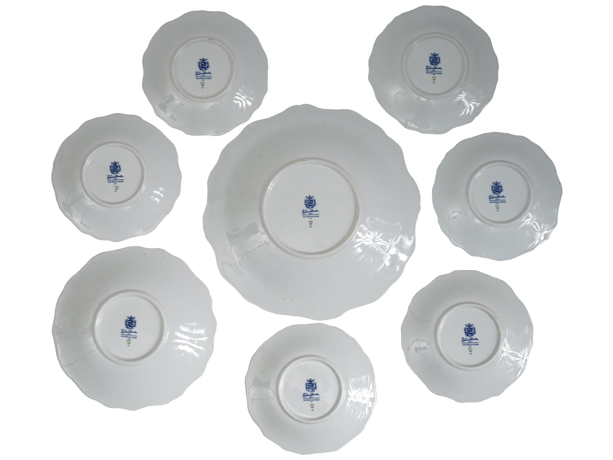 GDR WEIMAR PORZELLAN ECHT KOBALT PORCELAIN PLATES PIC-1