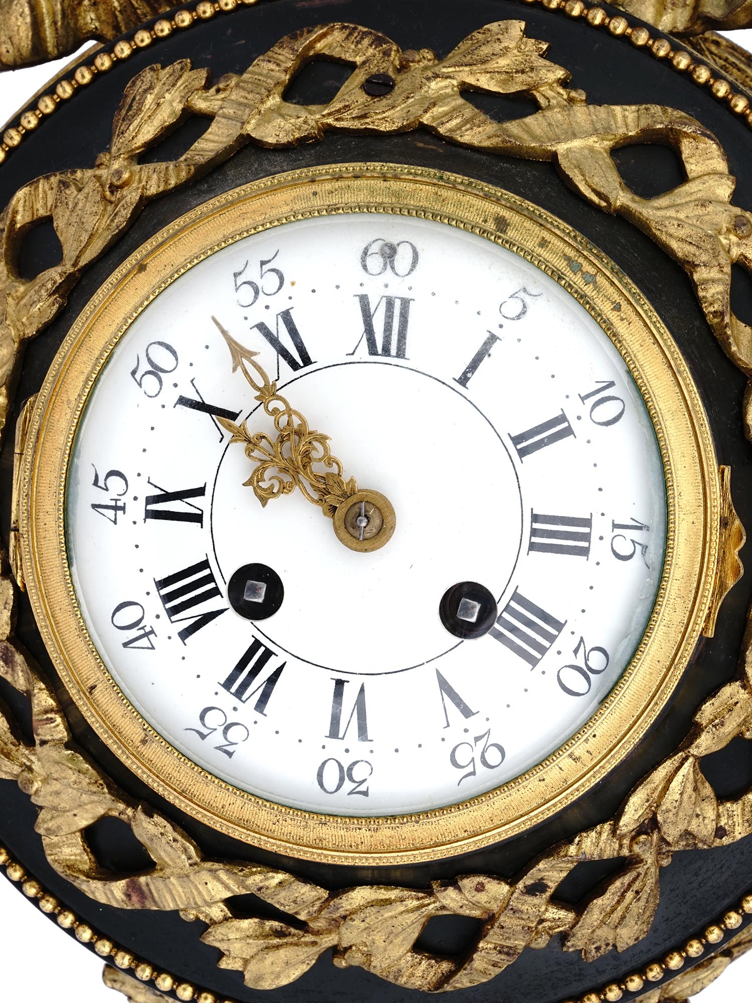 LATE 19TH CENTURY FRENCH GILT BRONZE WALL CLOCK PIC-4