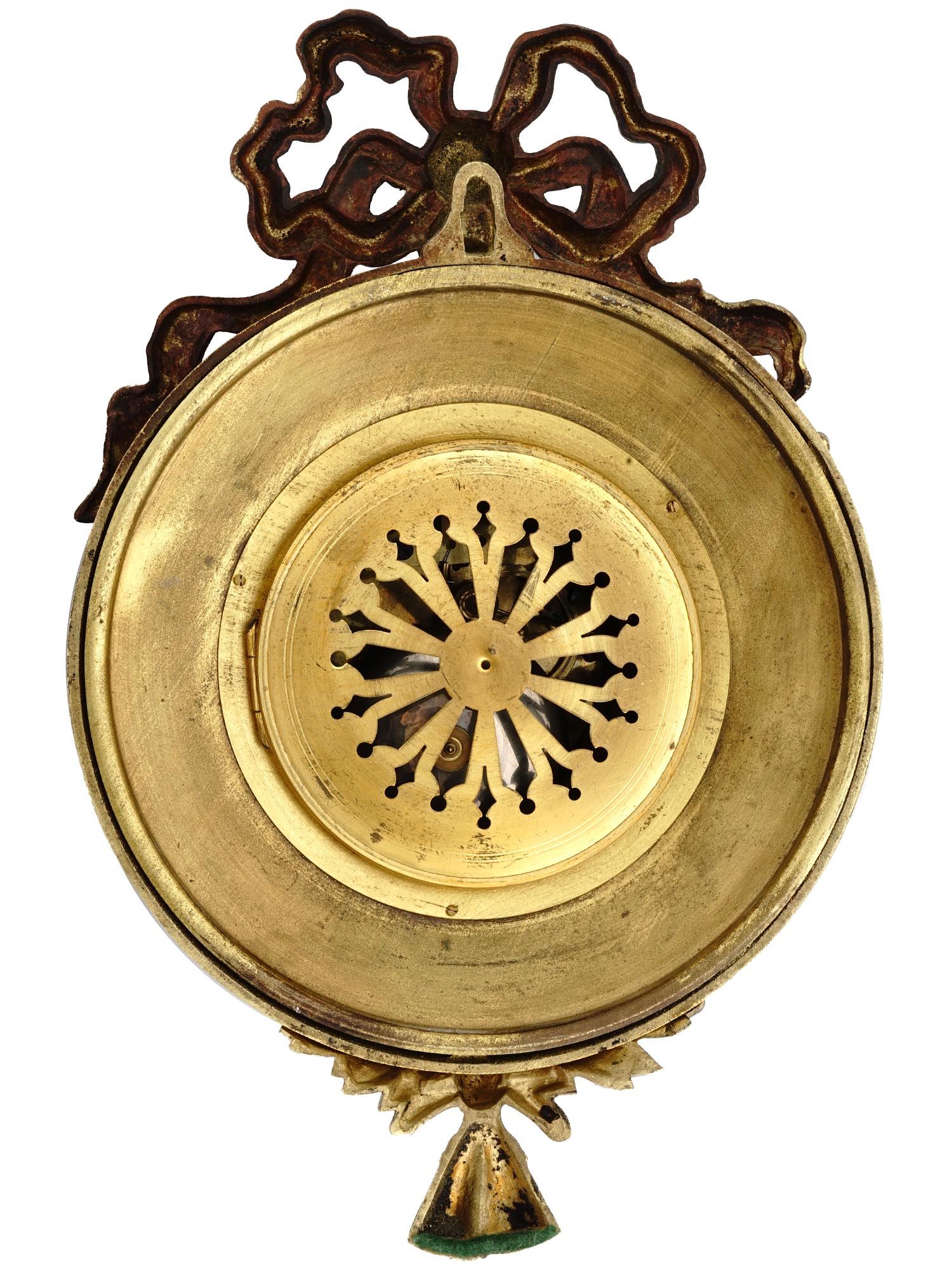 LATE 19TH CENTURY FRENCH GILT BRONZE WALL CLOCK PIC-2