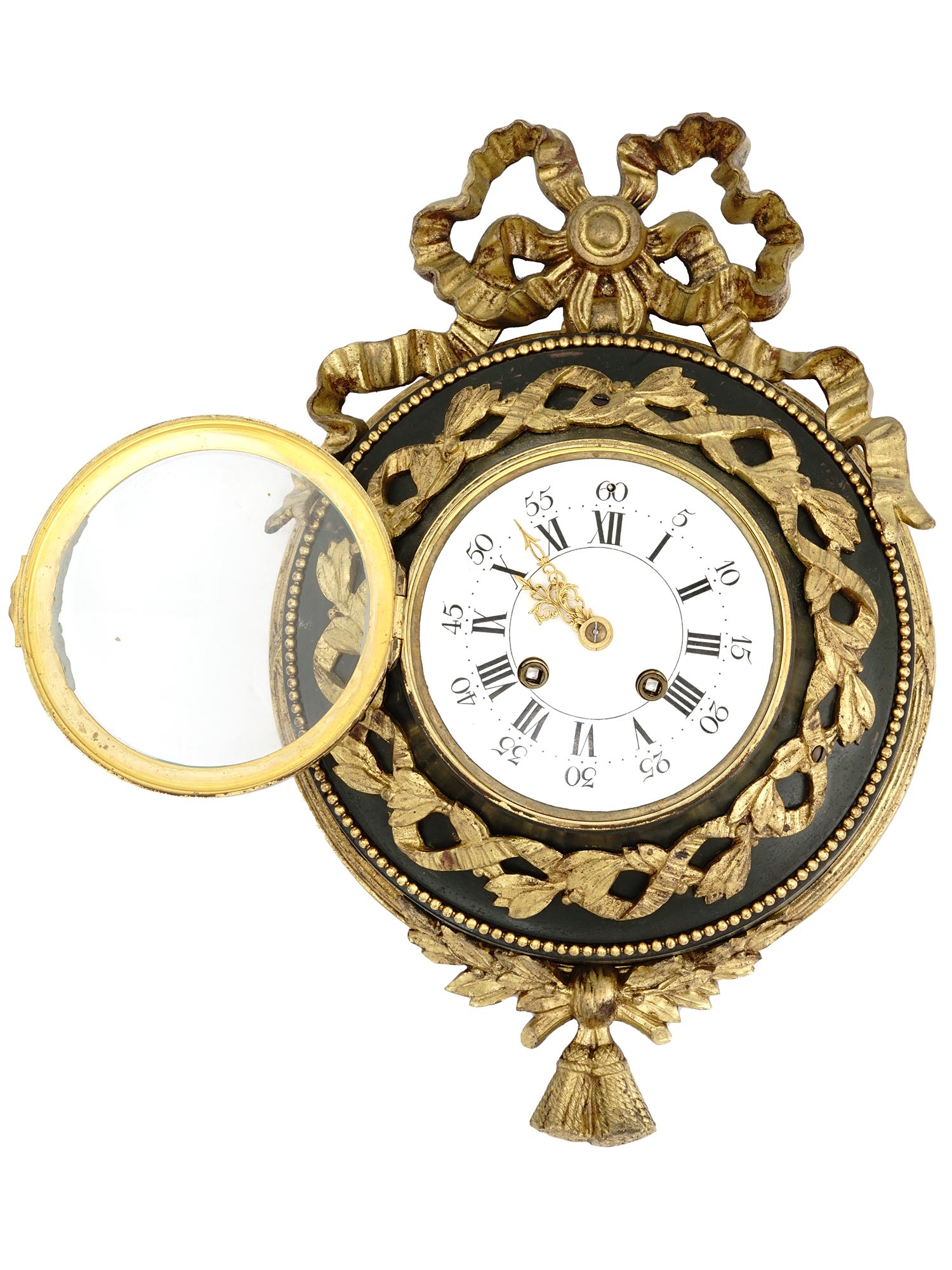 LATE 19TH CENTURY FRENCH GILT BRONZE WALL CLOCK PIC-1