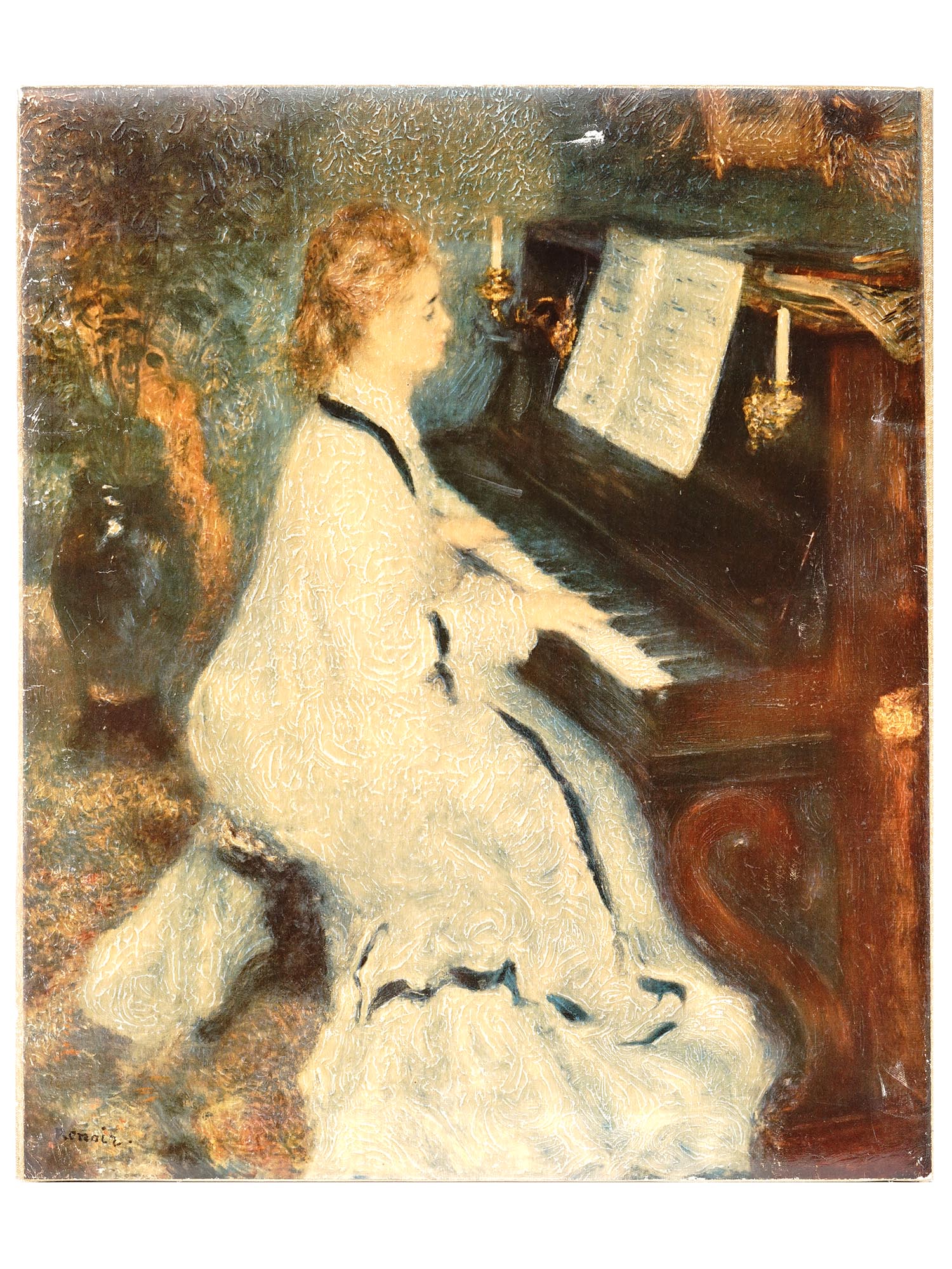 PRINT ON CANVAS WOMAN AT THE PIANO BY RENOIR PIC-0