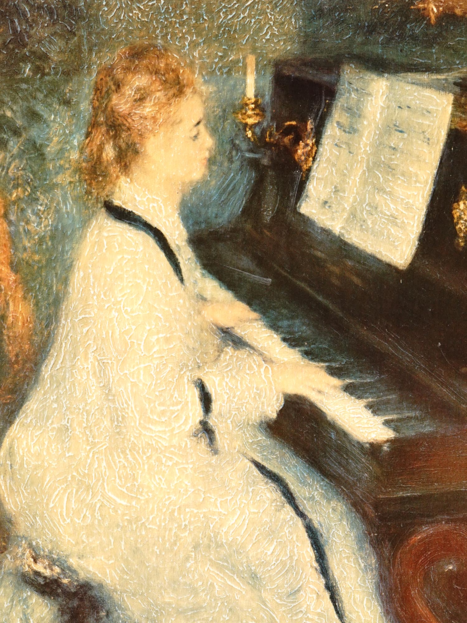 PRINT ON CANVAS WOMAN AT THE PIANO BY RENOIR PIC-1