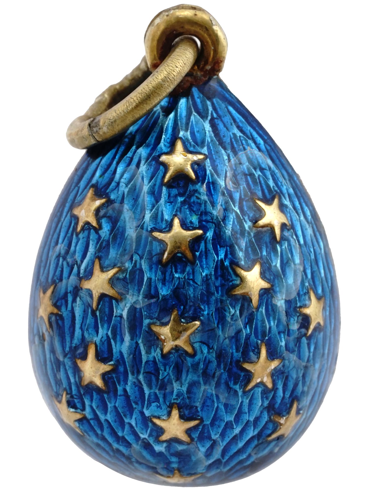 RUSSIAN SILVER ENAMEL SAGITTARIUS EGG PENDANT PIC-2