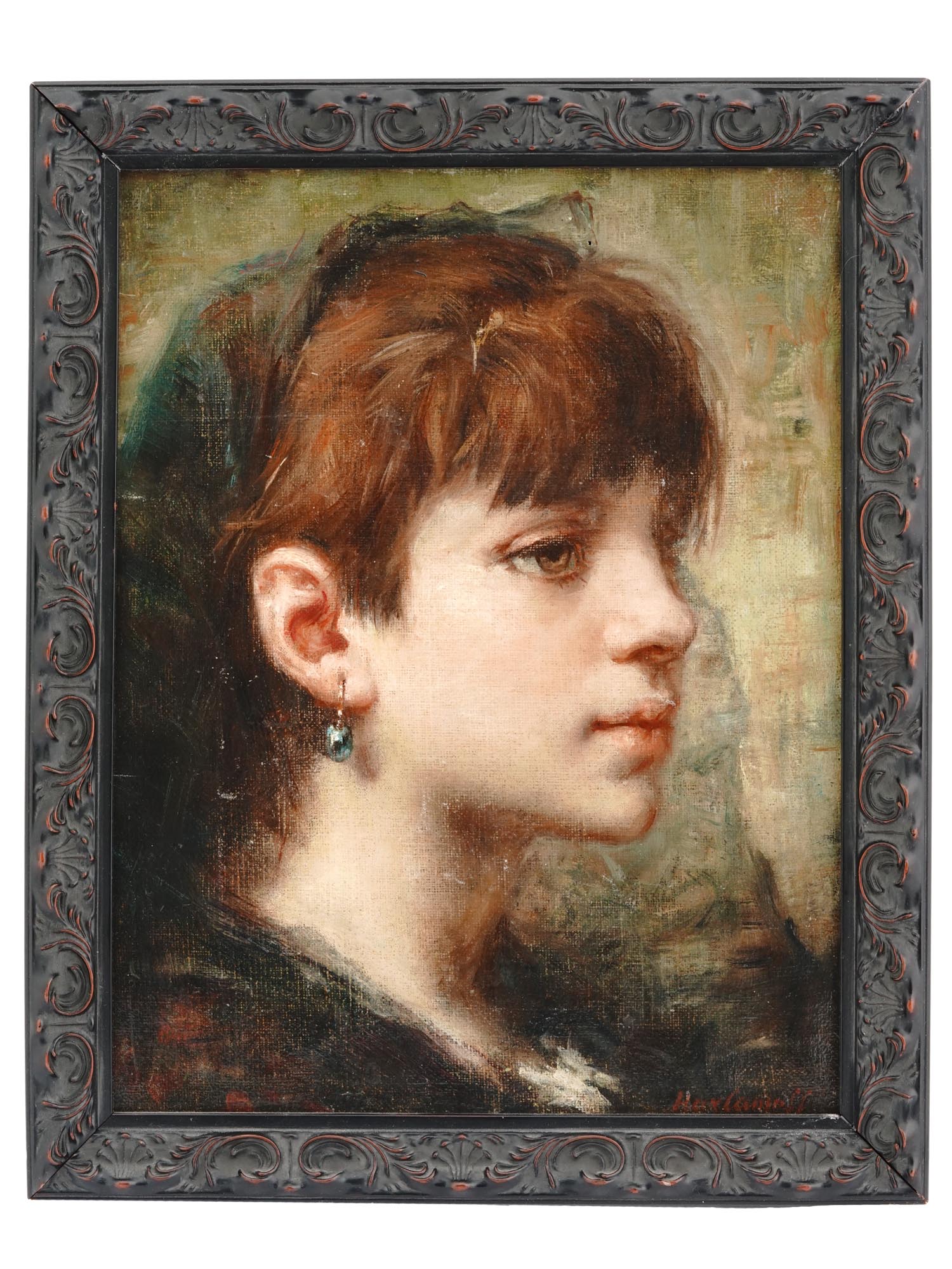 RUSSIAN PORTRAIT OIL PAINTING BY ALEXEJ HARLAMOFF PIC-0