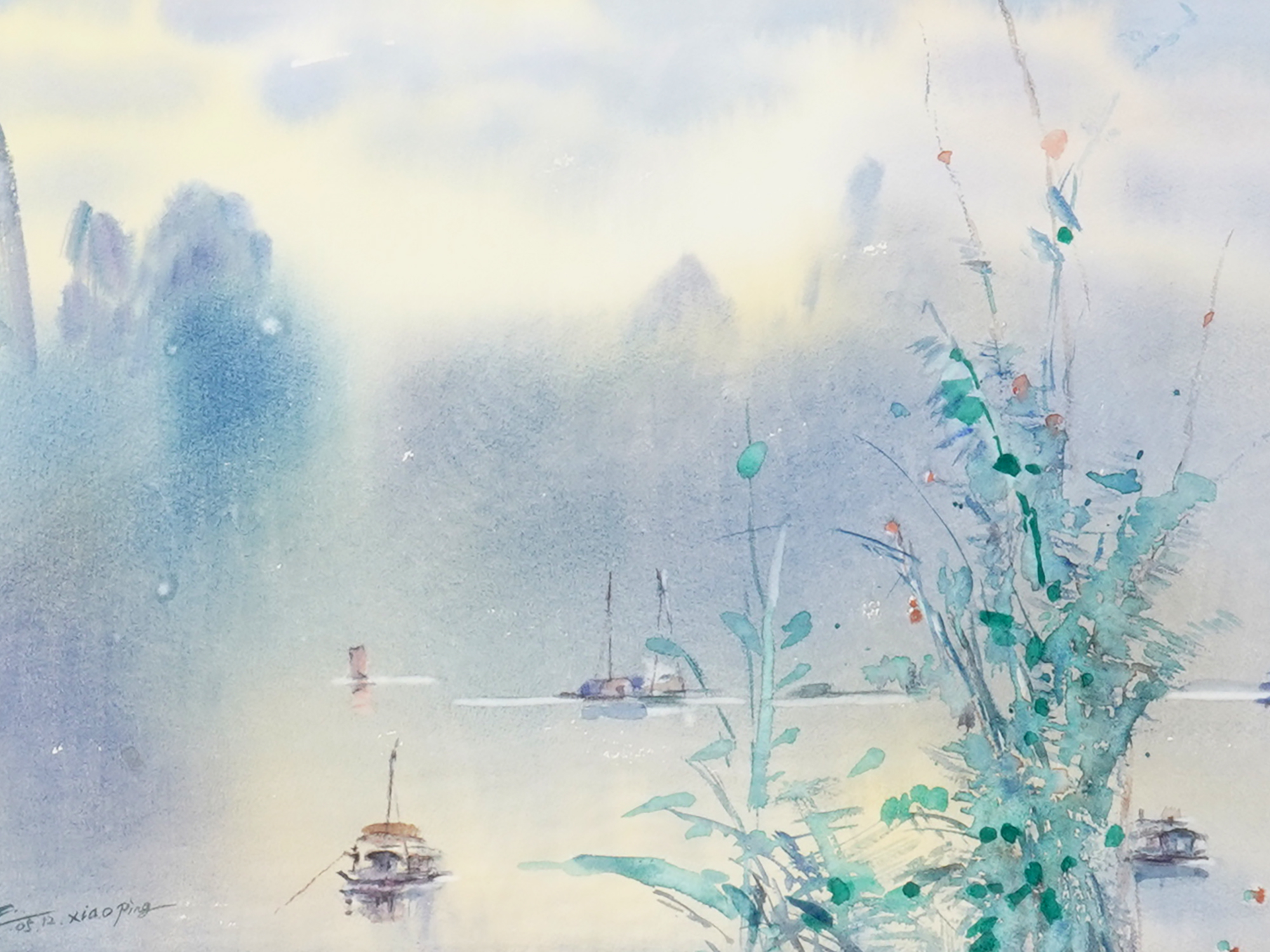 MODERN CHINESE WATERCOLOR PAINTING BY XIAO PING PIC-1