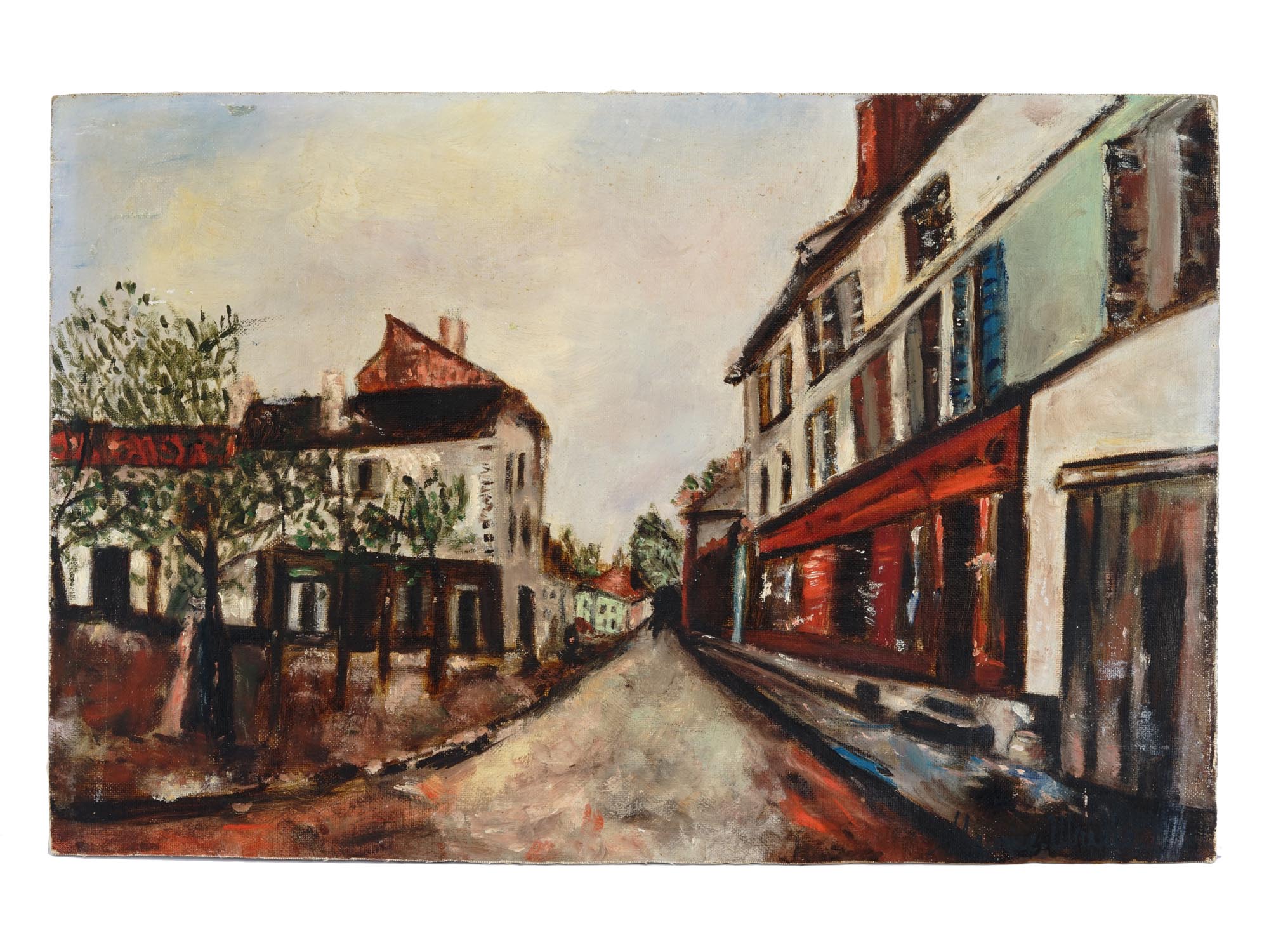 FRENCH CITY SCAPE OIL PAINTING AFTER MAURICE UTRILLO PIC-0