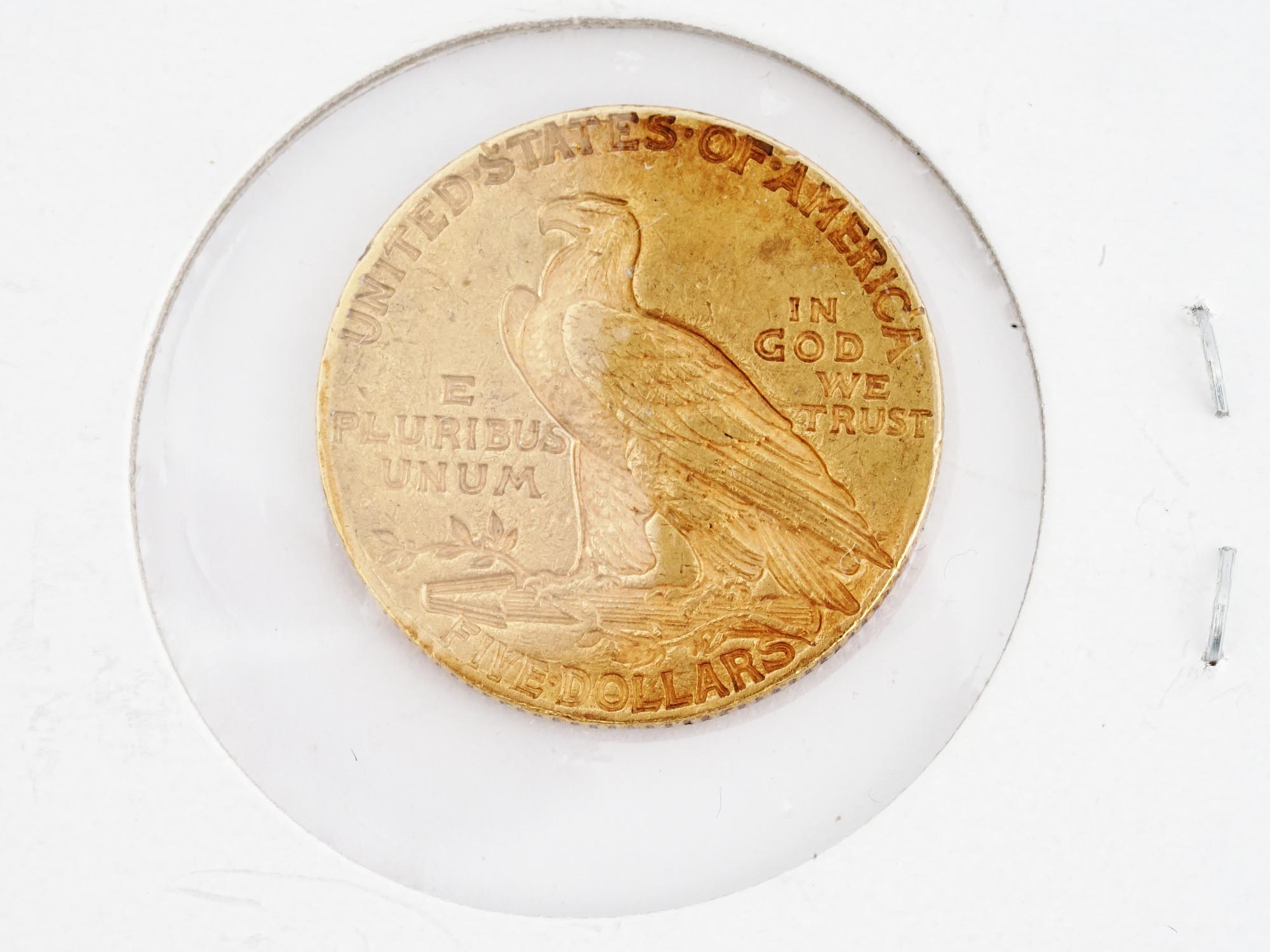 1912 INDIAN HEAD 5 DOLLAR HALF EAGLE GOLD COIN PIC-3