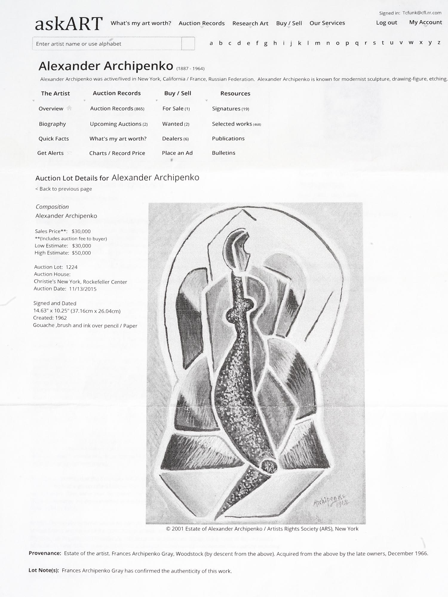 RUSSIAN ABSTRACT PAINTING AFTER ARCHIPENKO PIC-3