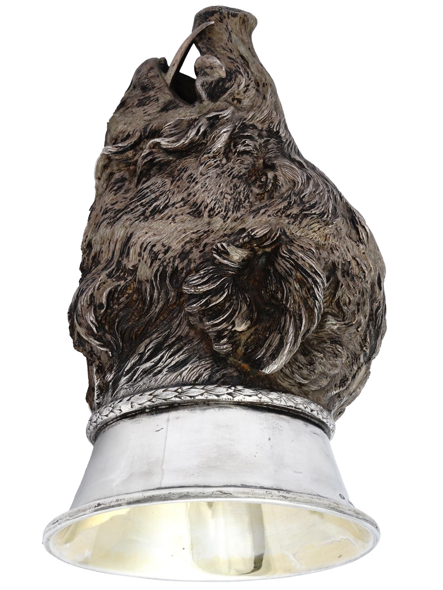 RUSSIAN XL LARGE 84 SILVER STIRRUP CUP BOARS HEAD PIC-1