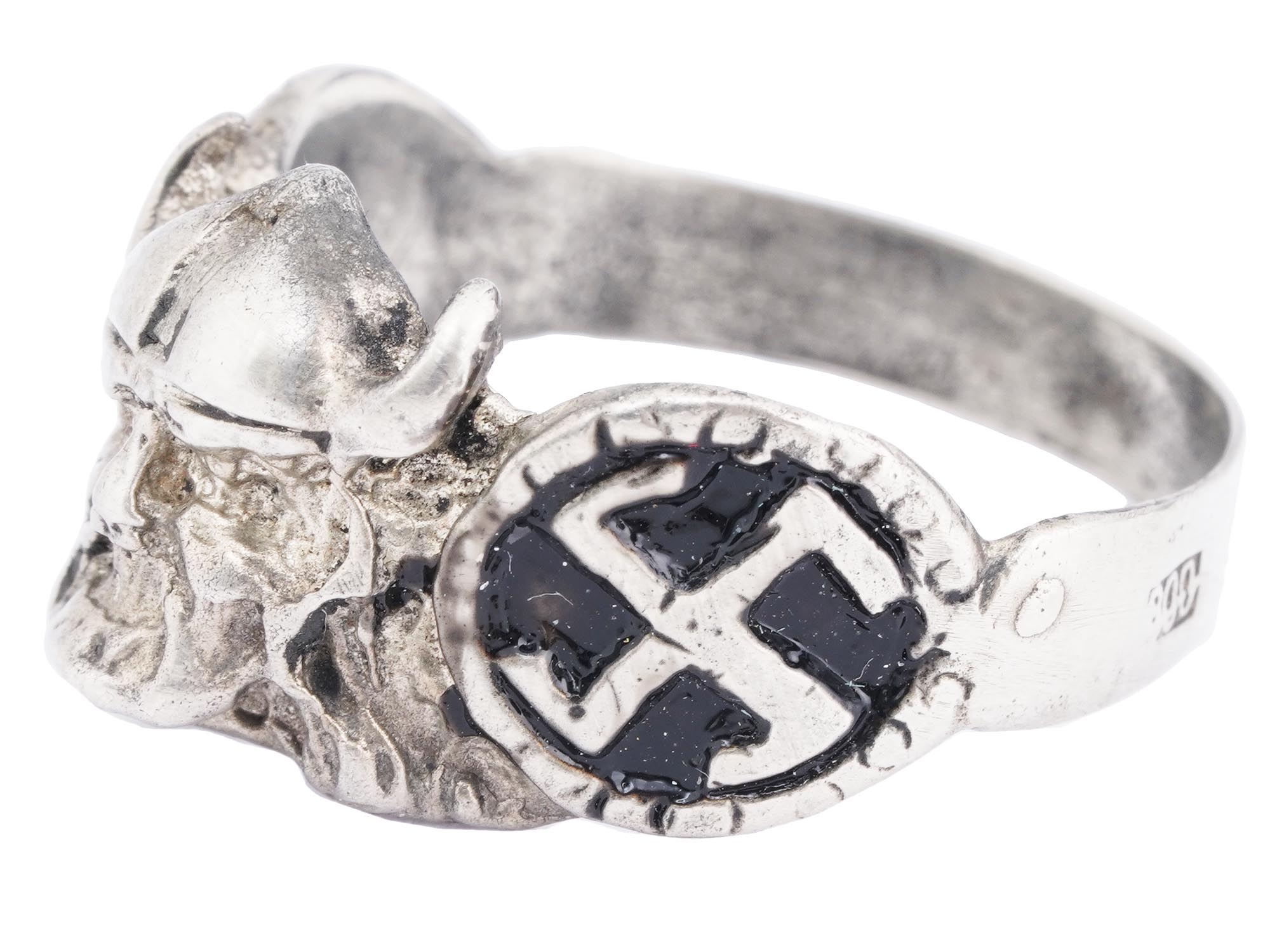 WWII GERMAN THIRD REICH SS 800 SILVER WIKING RING PIC-2