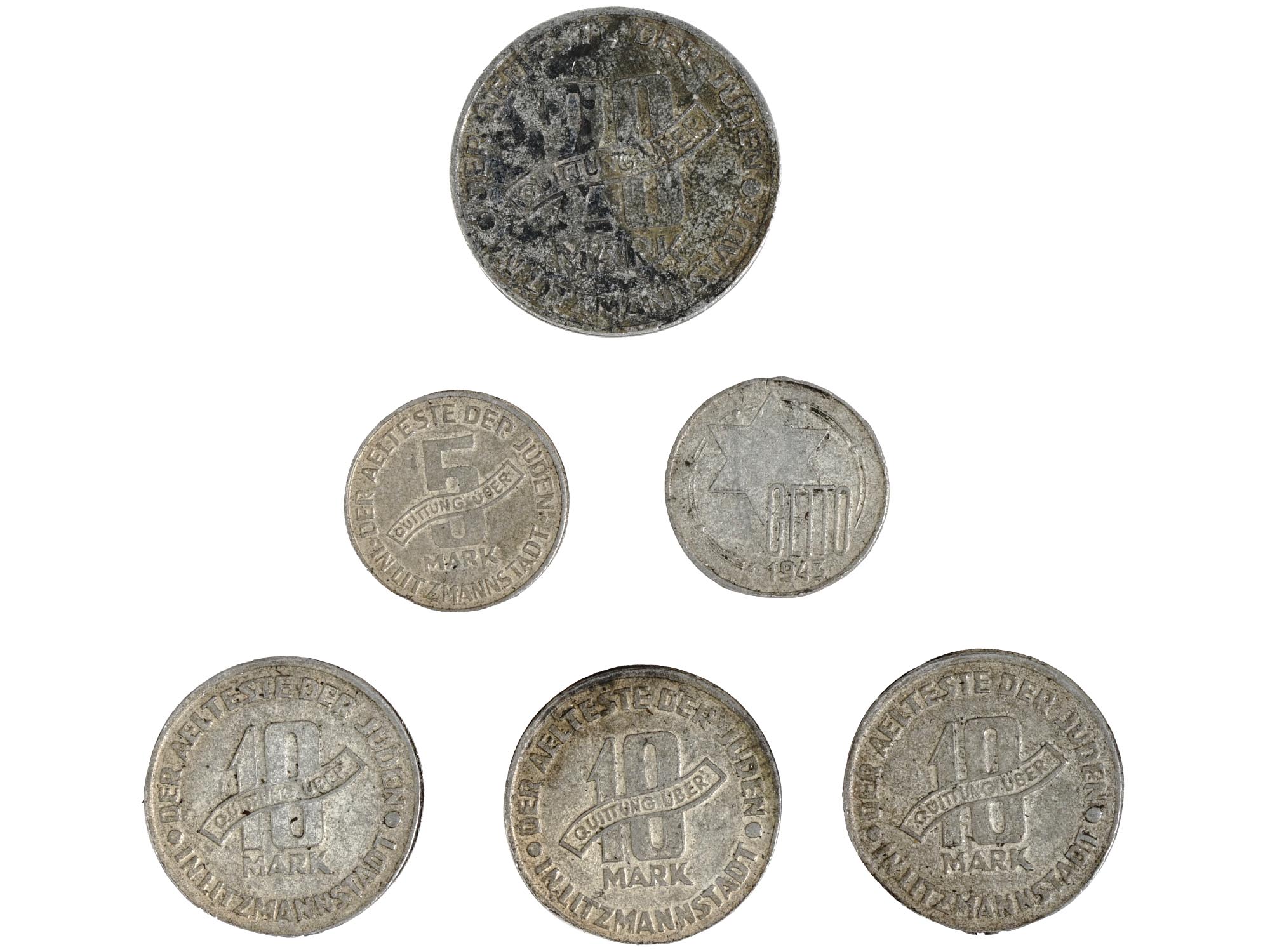 WWII HOLOCAUST LITZMANNSTADT JEWISH GHETTO COINS PIC-1