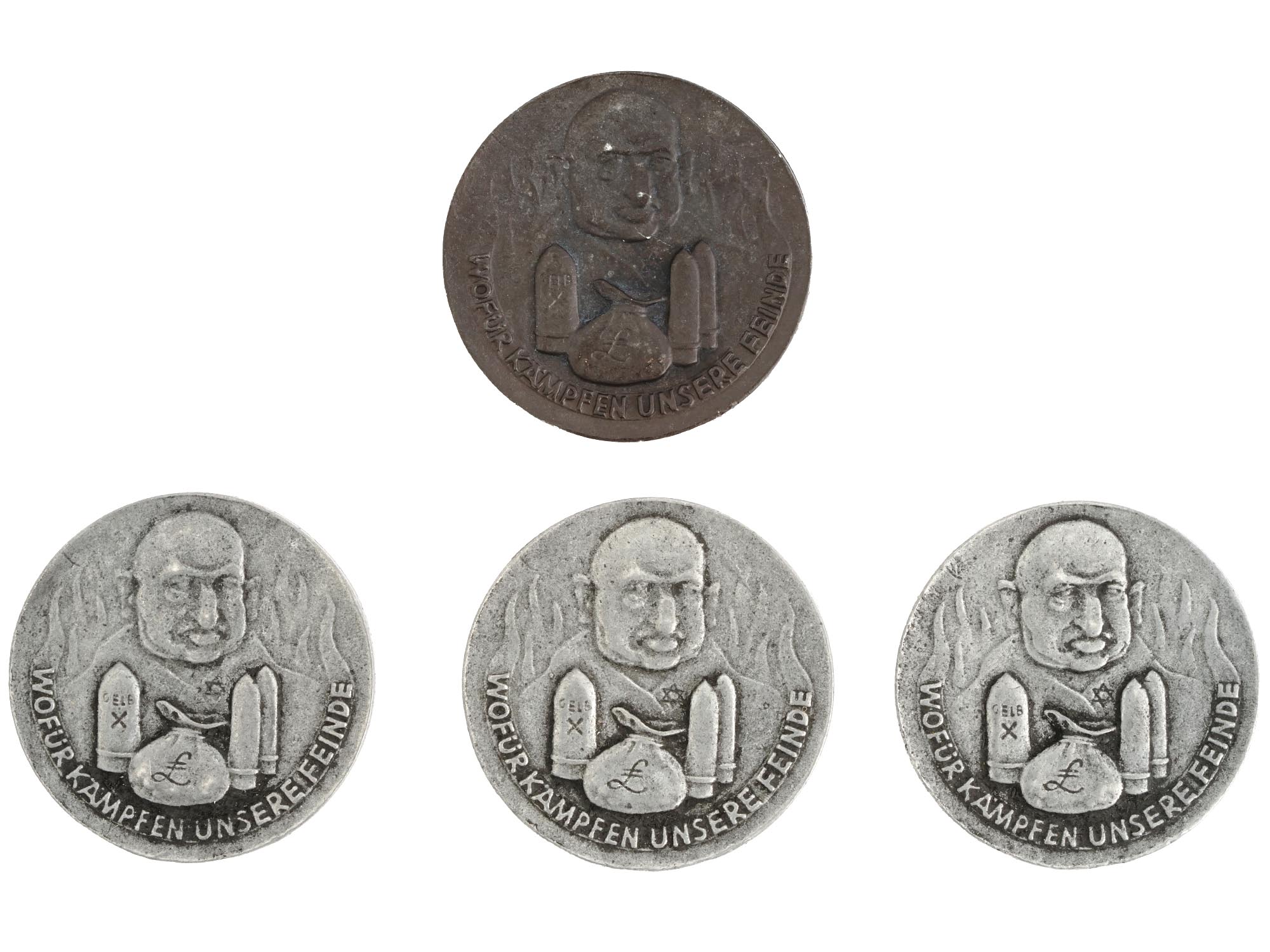 1939 NAZI GERMAN ANTISEMITIC HOLOCAUST ZINC COINS PIC-1