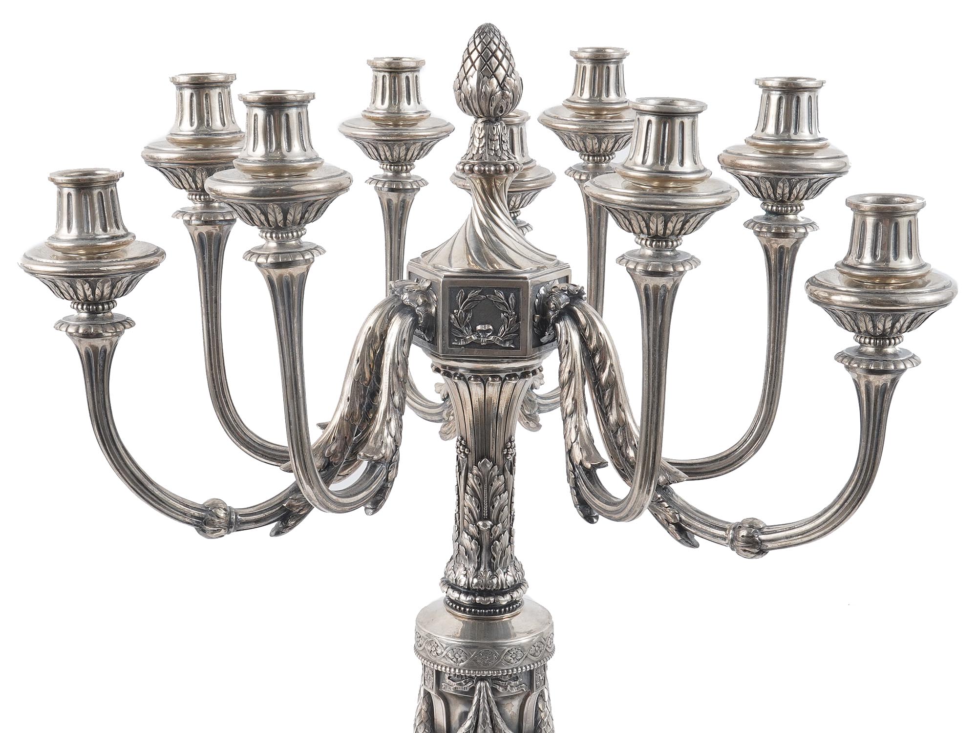 ANTIQUE GERMAN ART NOUVEAU SILVER CANDELABRAS PIC-1