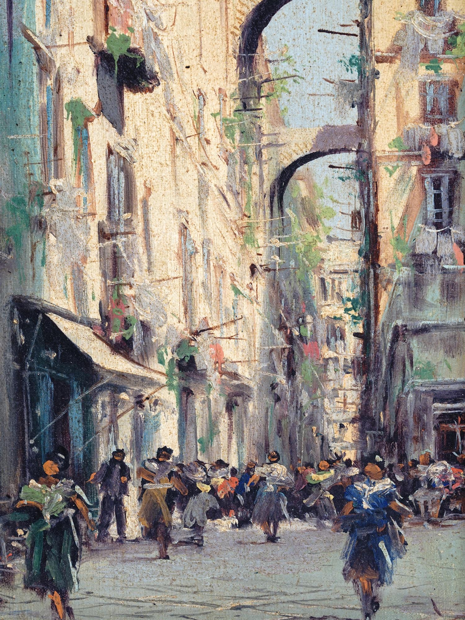 ITALIAN CITYSCAPE OIL PAINTINGS BY MARIO FERDELBA PIC-2