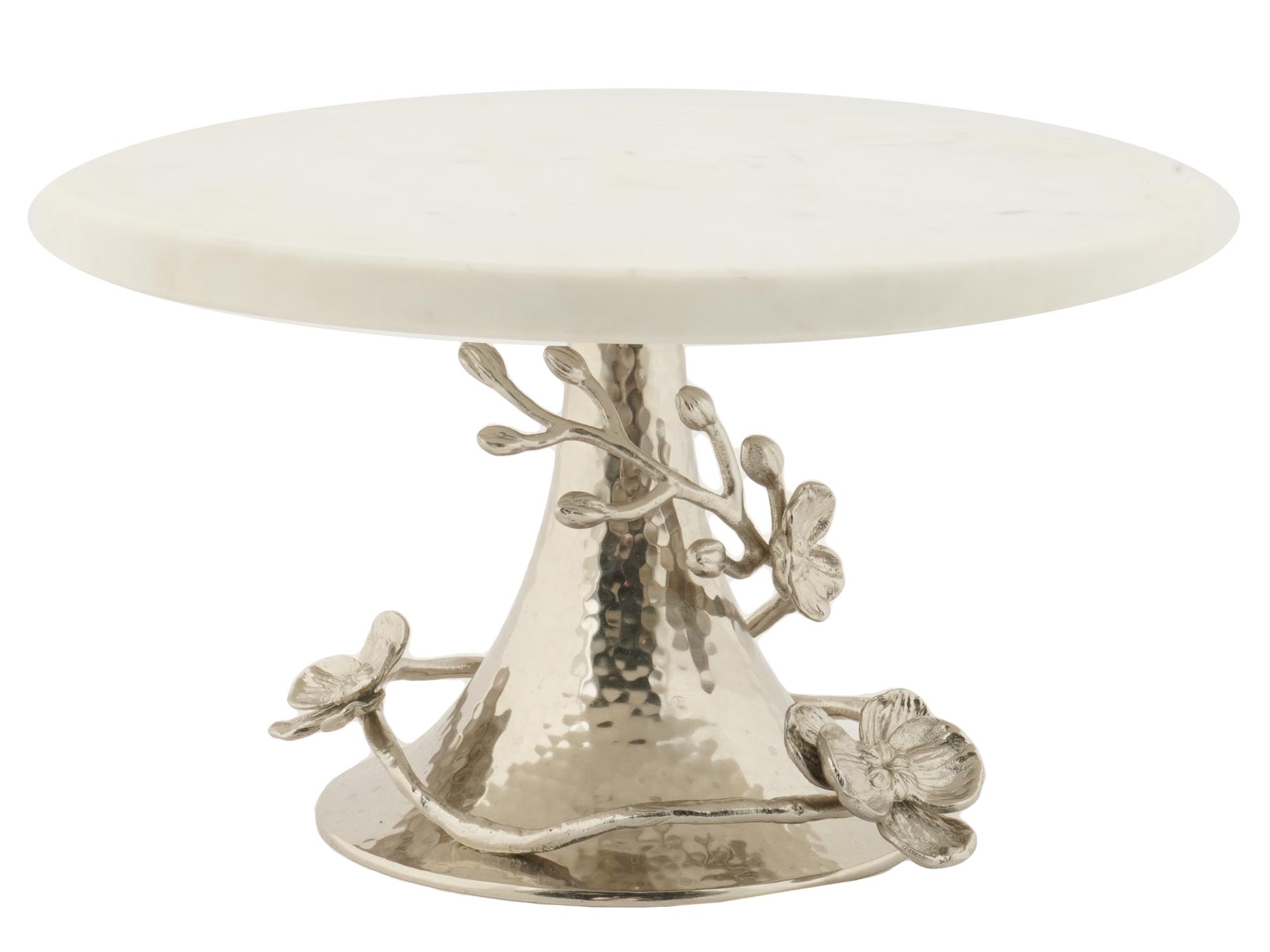 HAMMERED NICKEL PLATED CAKE STAND BY MICHAEL ARAM PIC-0