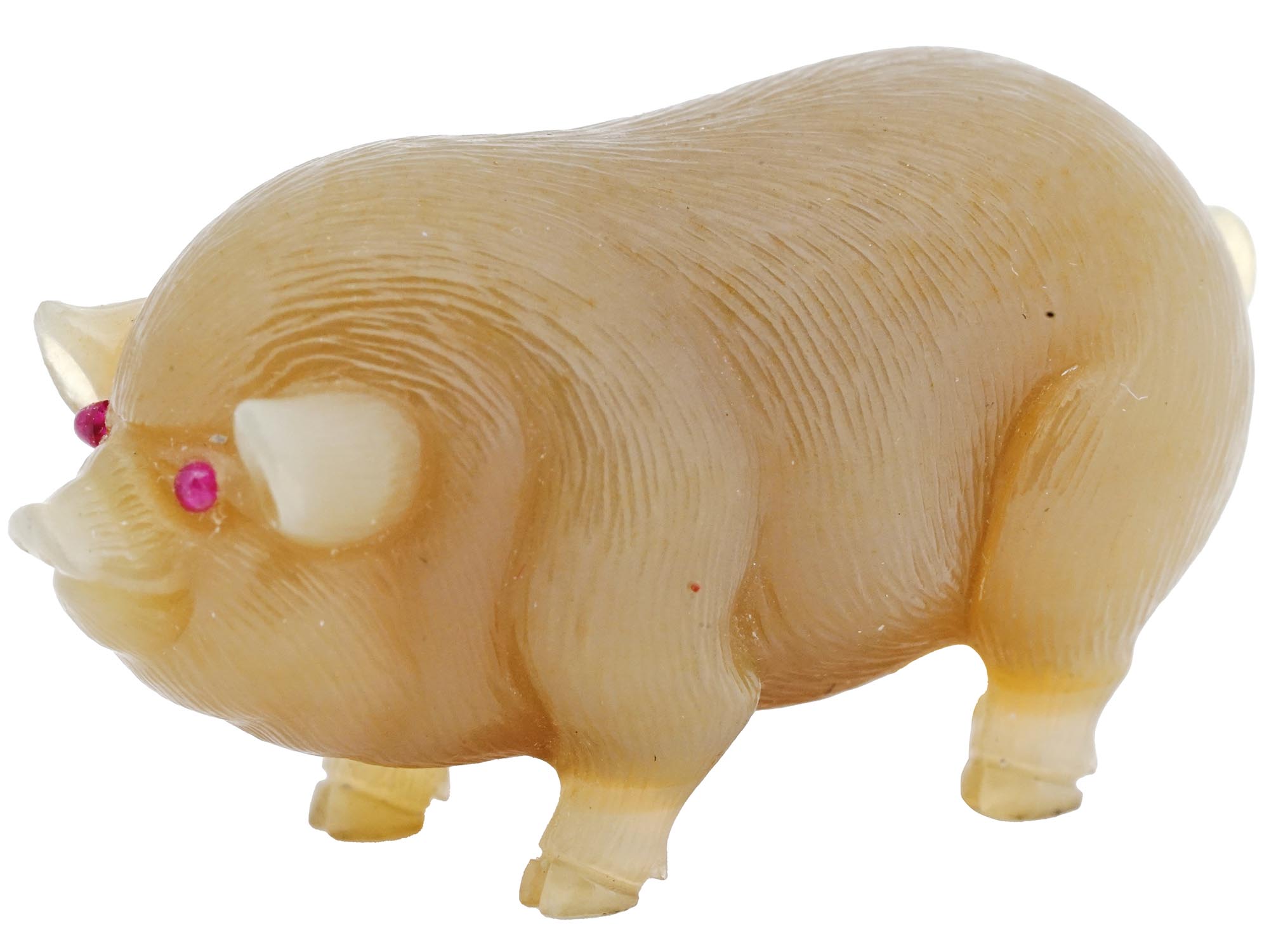 RUSSIAN CARVED AGATE FIGURINE OF A PIG PIC-0