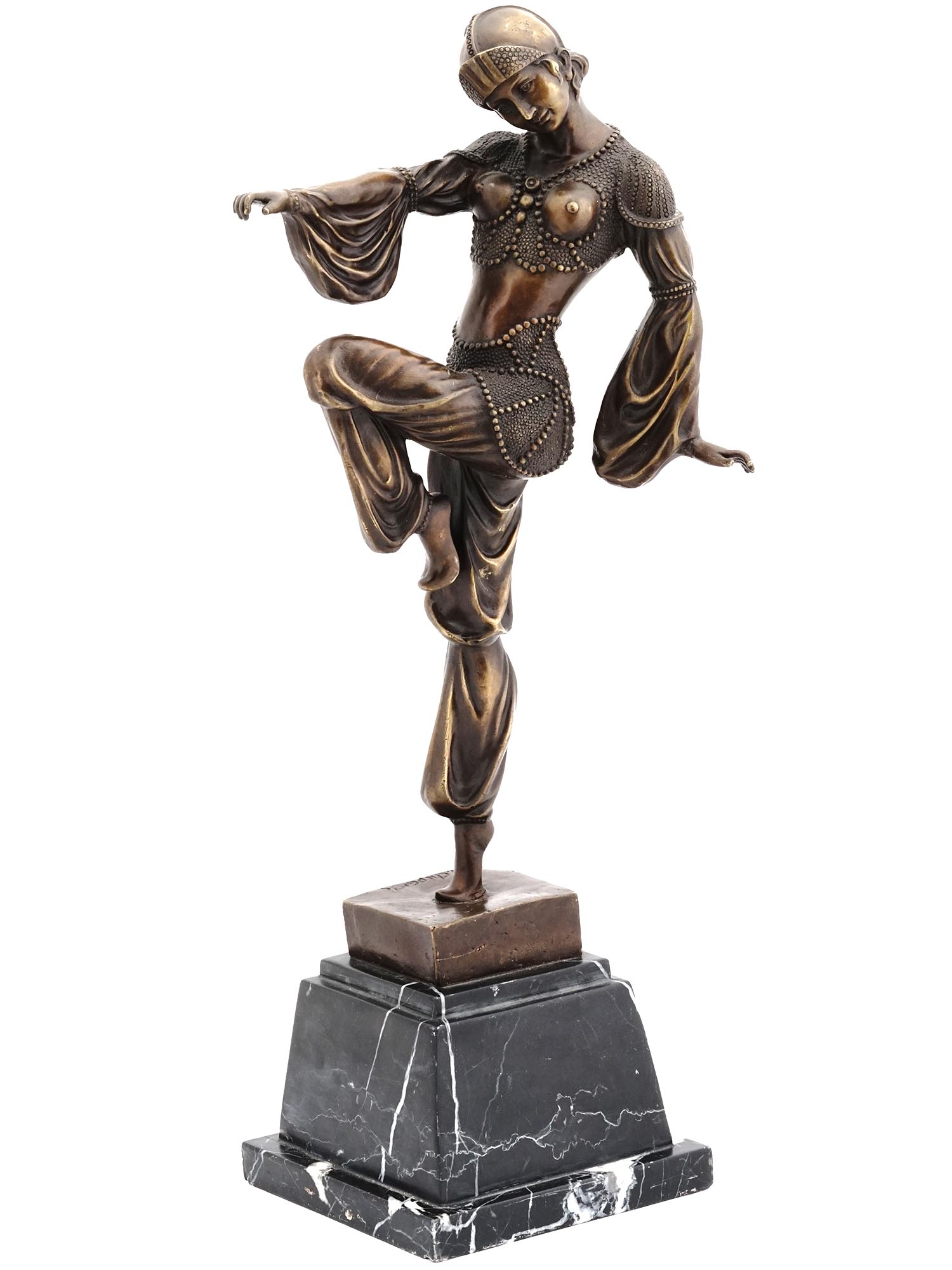 ART DECO FEMALE BRONZE STATUE BY DEMETRE CHIPARUS PIC-0