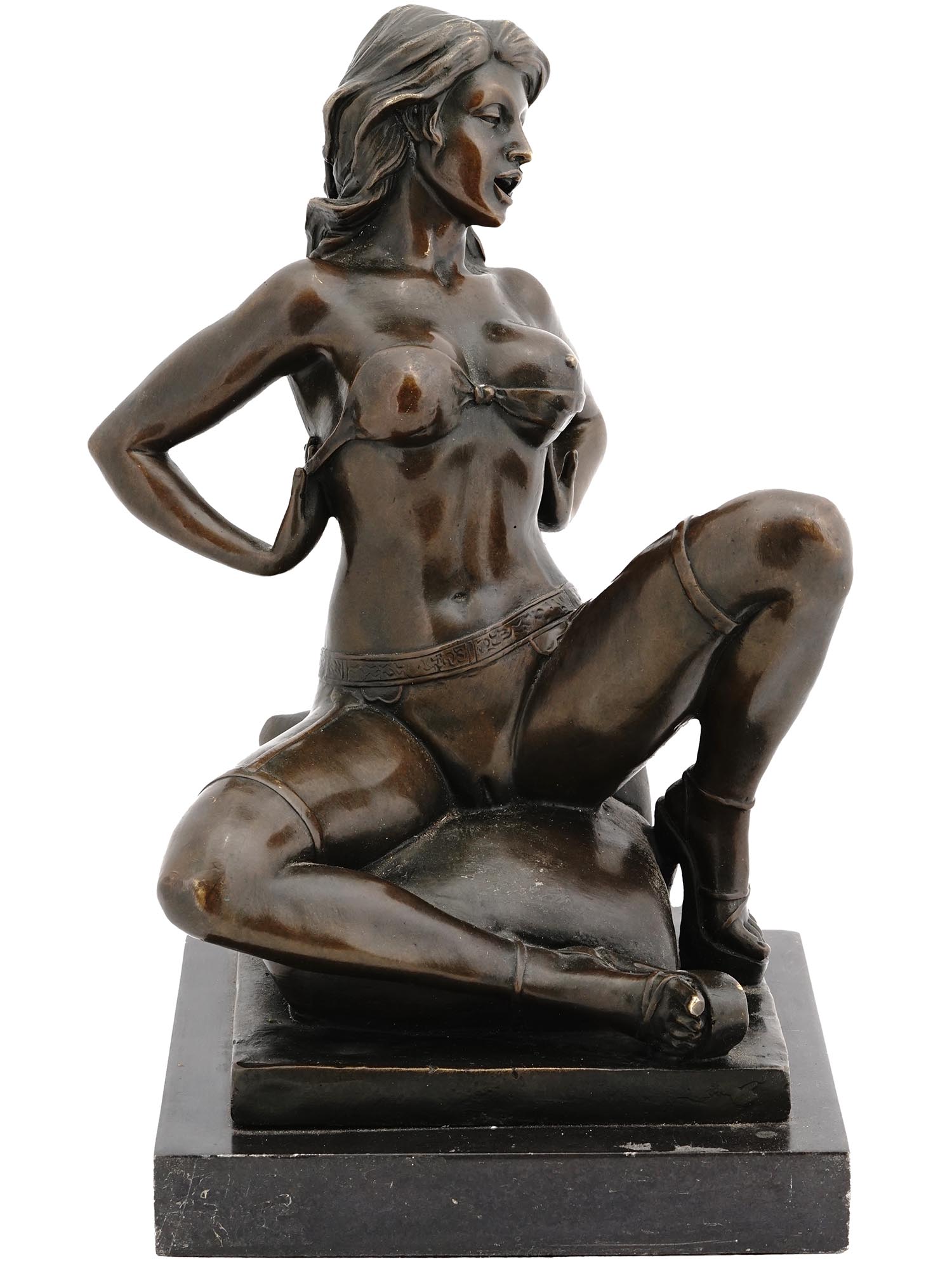 MID CENTURY FEMALE NUDE BRONZE FIGURINE BY PREISS PIC-0