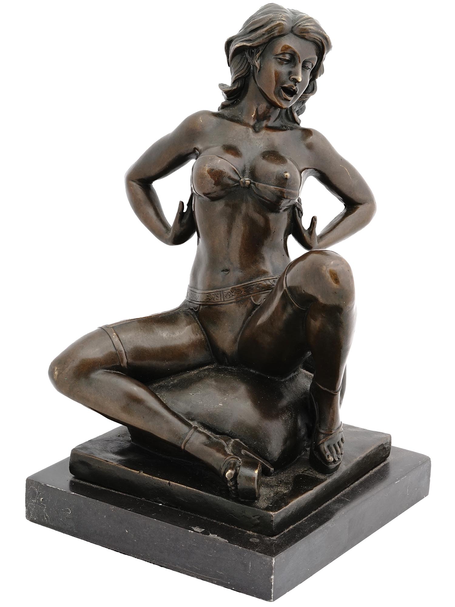 MID CENTURY FEMALE NUDE BRONZE FIGURINE BY PREISS PIC-1