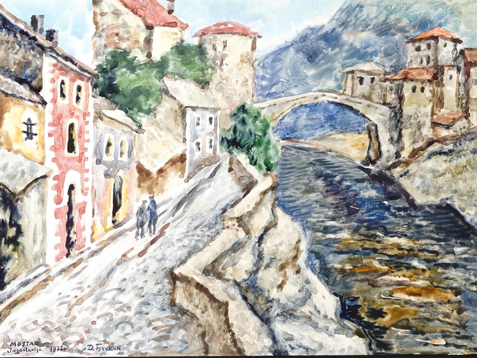 1977 RUSSIAN MOSTAR PAINTING BY DMITRY BUCHKIN PIC-1