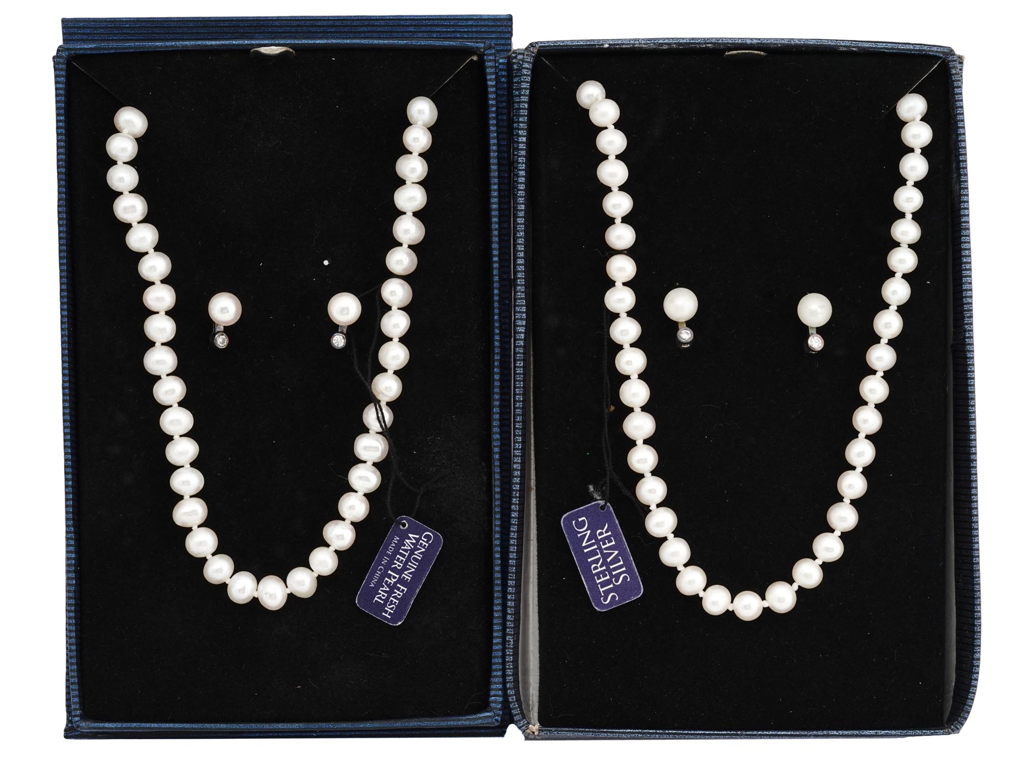 GENUINE WATER PEARL STERLING SILVER JEWELRY SETS PIC-0