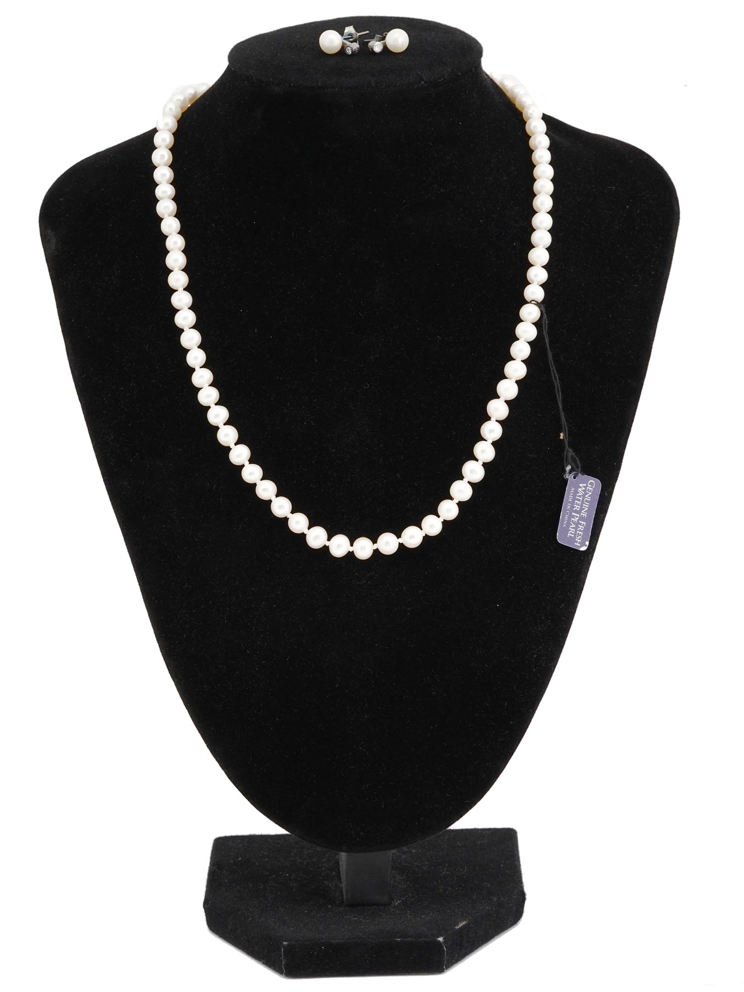 GENUINE WATER PEARL STERLING SILVER JEWELRY SETS PIC-1