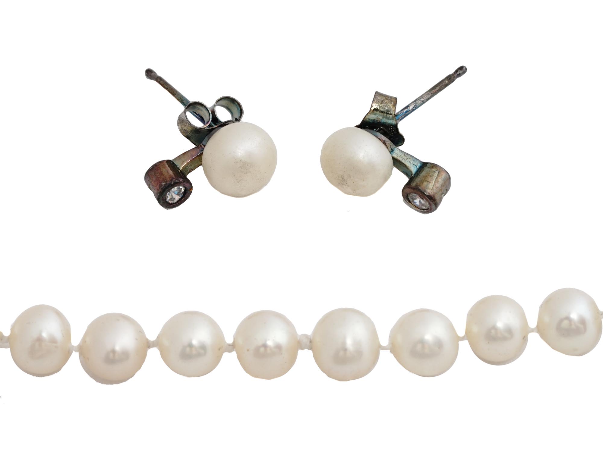 GENUINE WATER PEARL STERLING SILVER JEWELRY SETS PIC-2