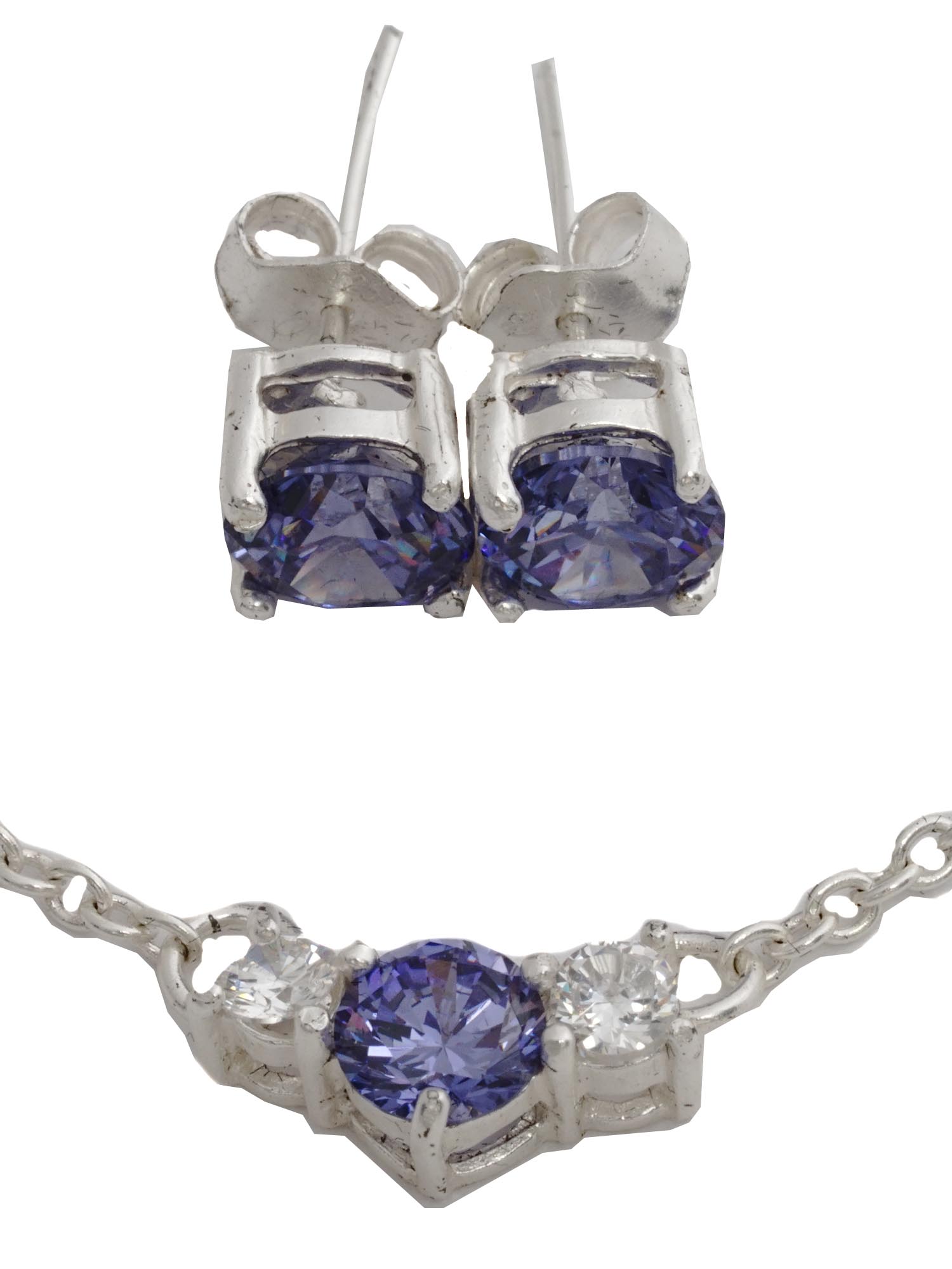 925 STERLING SILVER SWAROVSKI CRYSTAL JEWELRY SET PIC-2