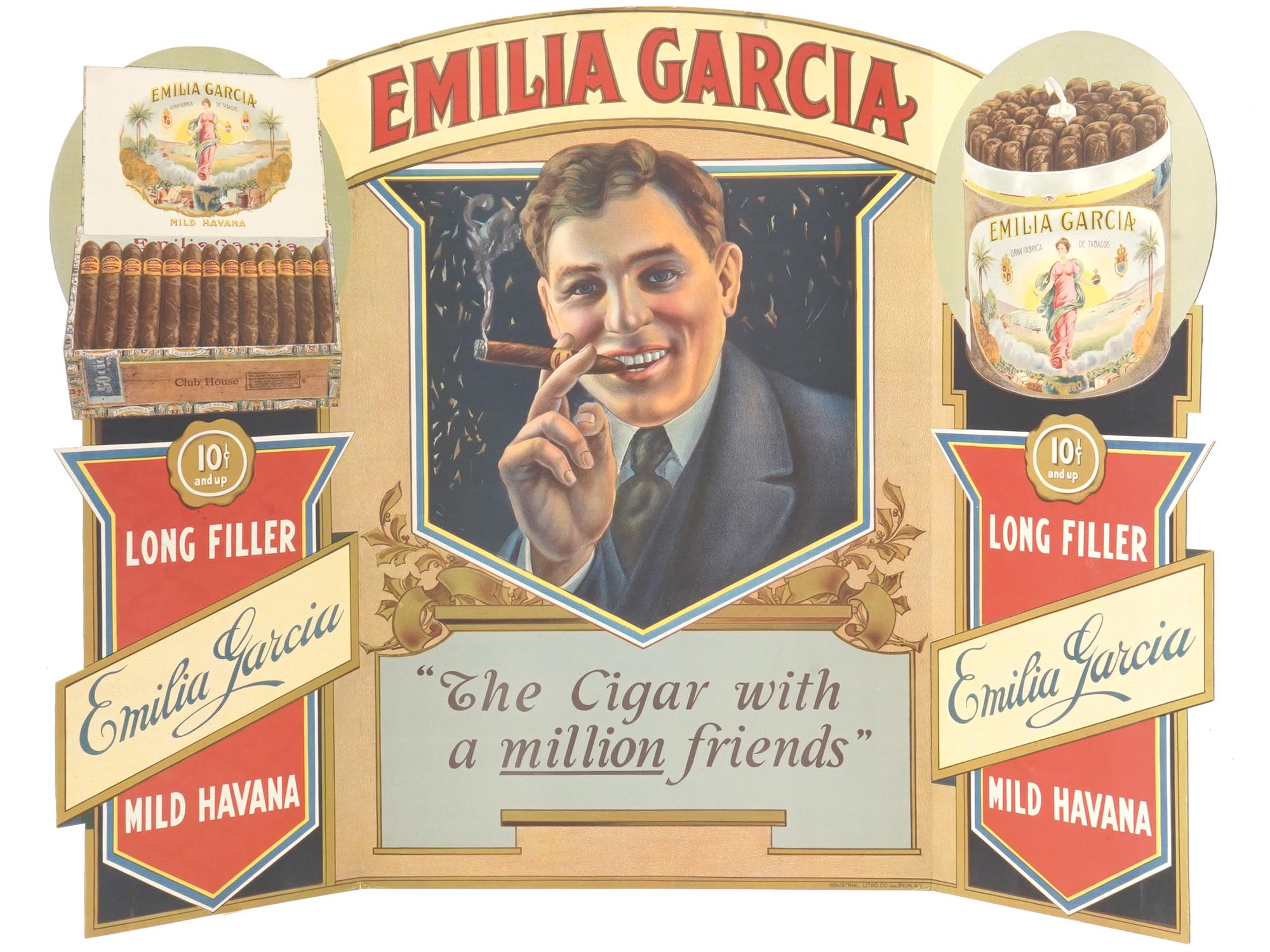 EMILIA GARCIA CIGARS CARDBOARD ADVERTISING SIGN PIC-0