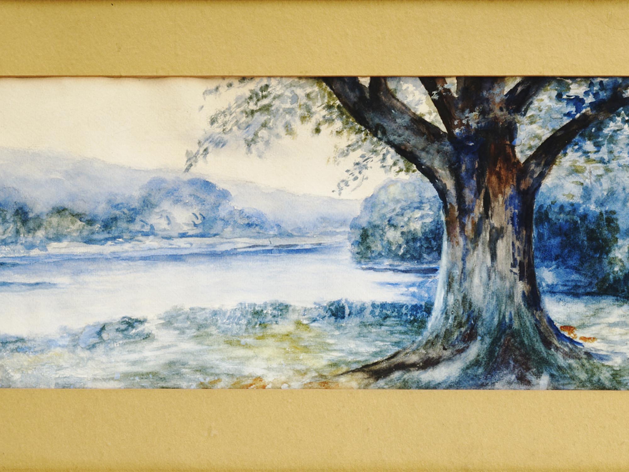 ATTR TO JULIE SPAHR LANDSCAPE WATERCOLOR PAINTING PIC-1