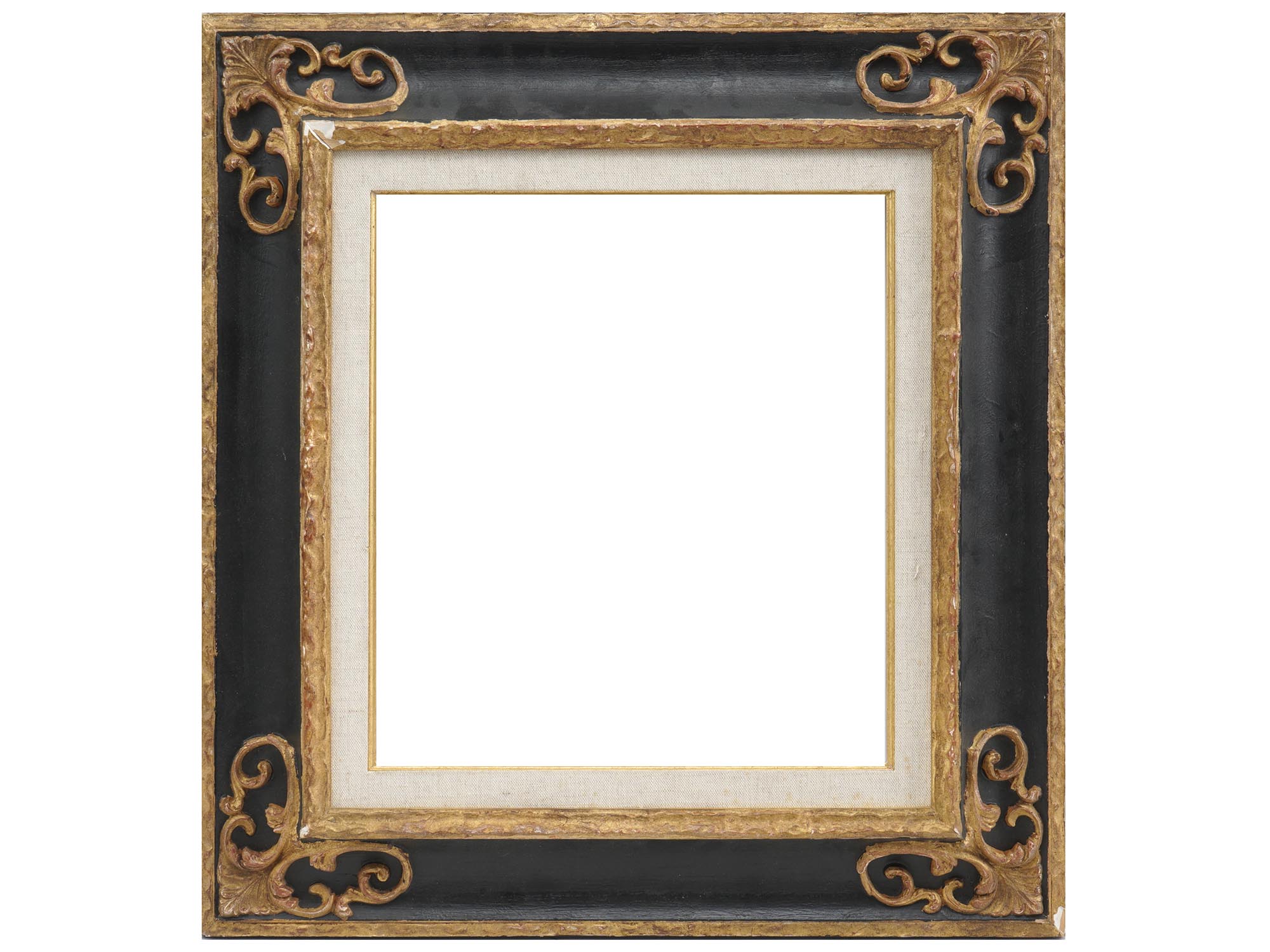ANTIQUE CONTINENTAL CARVED PATINATED WOOD FRAMES PIC-1