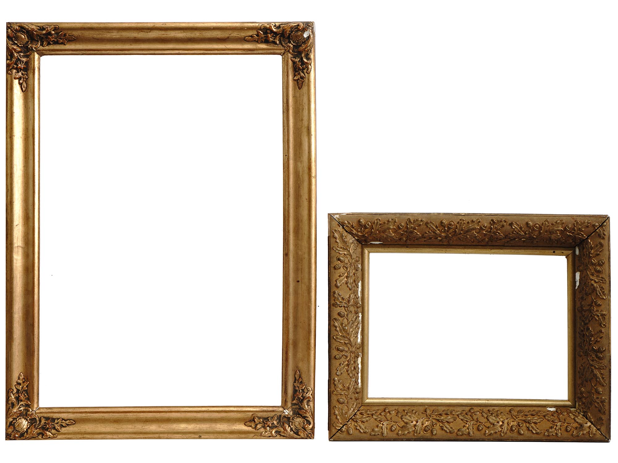 VINTAGE EUROPEAN SCHOOL CARVED GILT WOODEN FRAMES PIC-0