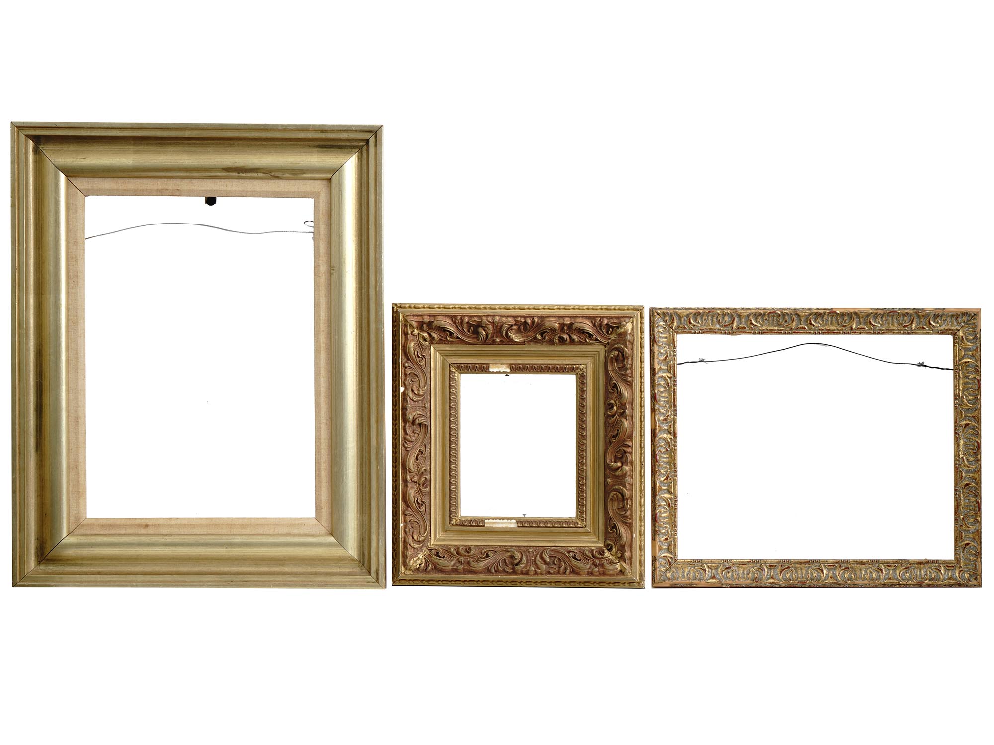 ANTIQUE EUROPEAN SCHOOL CARVED GILT WOODEN FRAMES PIC-0