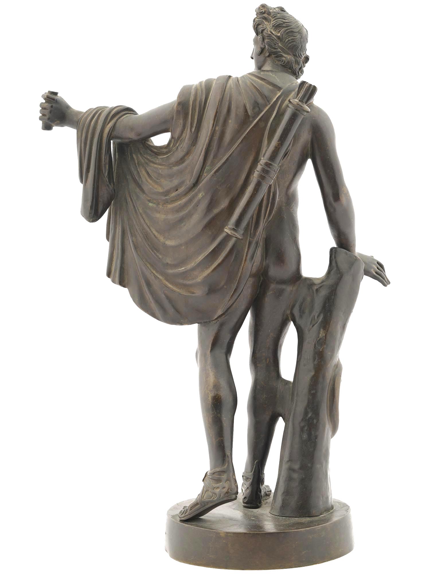 GRAND TOUR BRONZE SCULPTURE OF APOLLO BELVEDERE PIC-2