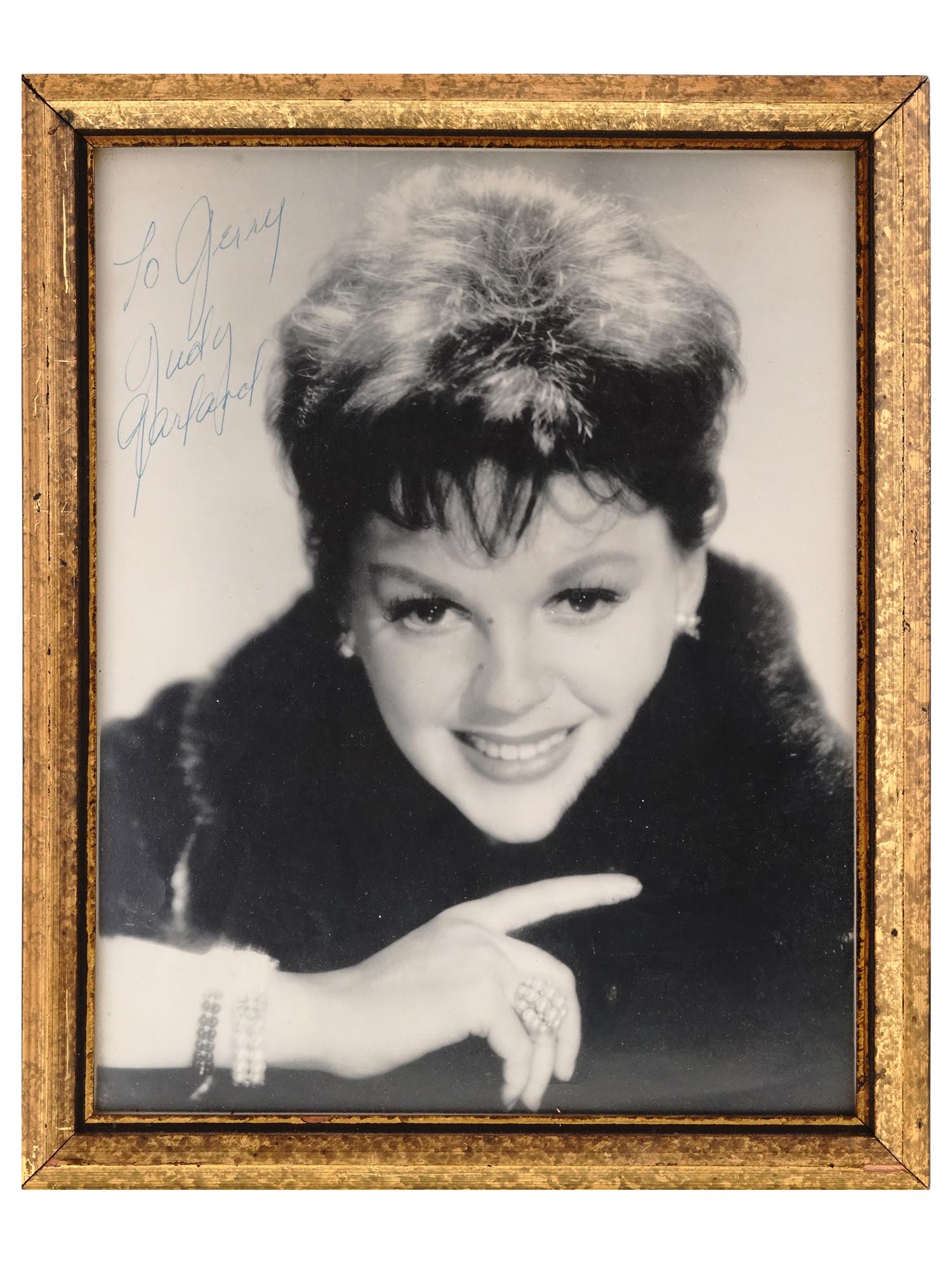 FRAMED PHOTOGRAPH OF JUDY GARLAND WITH AUTOGRAPH PIC-0