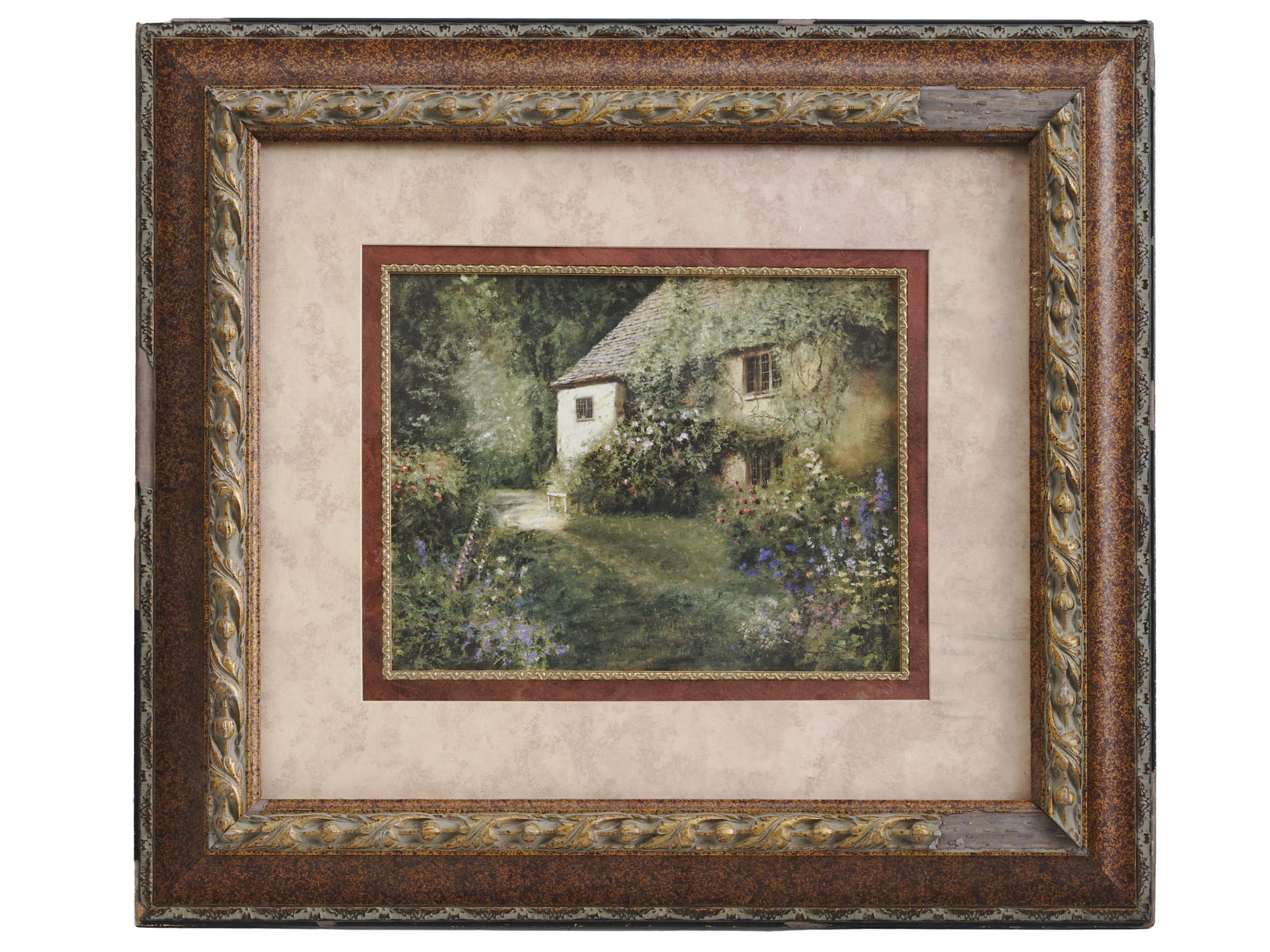 FRAMED VINTAGE ENGLISH COTTAGE ART PRINT PIC-0