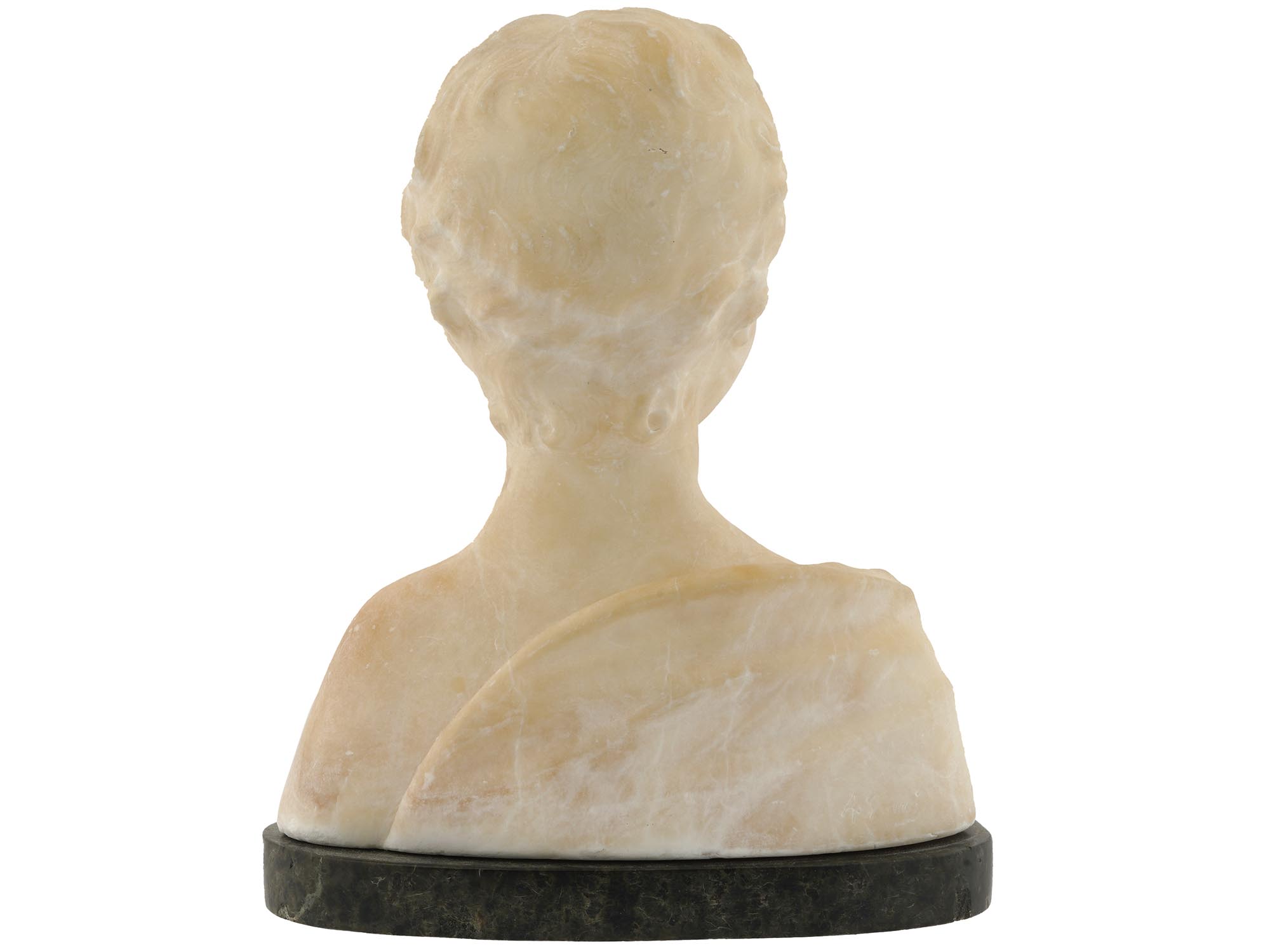 ANTIQUE CARVED ALABASTER BUST BY A. GENNAI C 1900 PIC-2