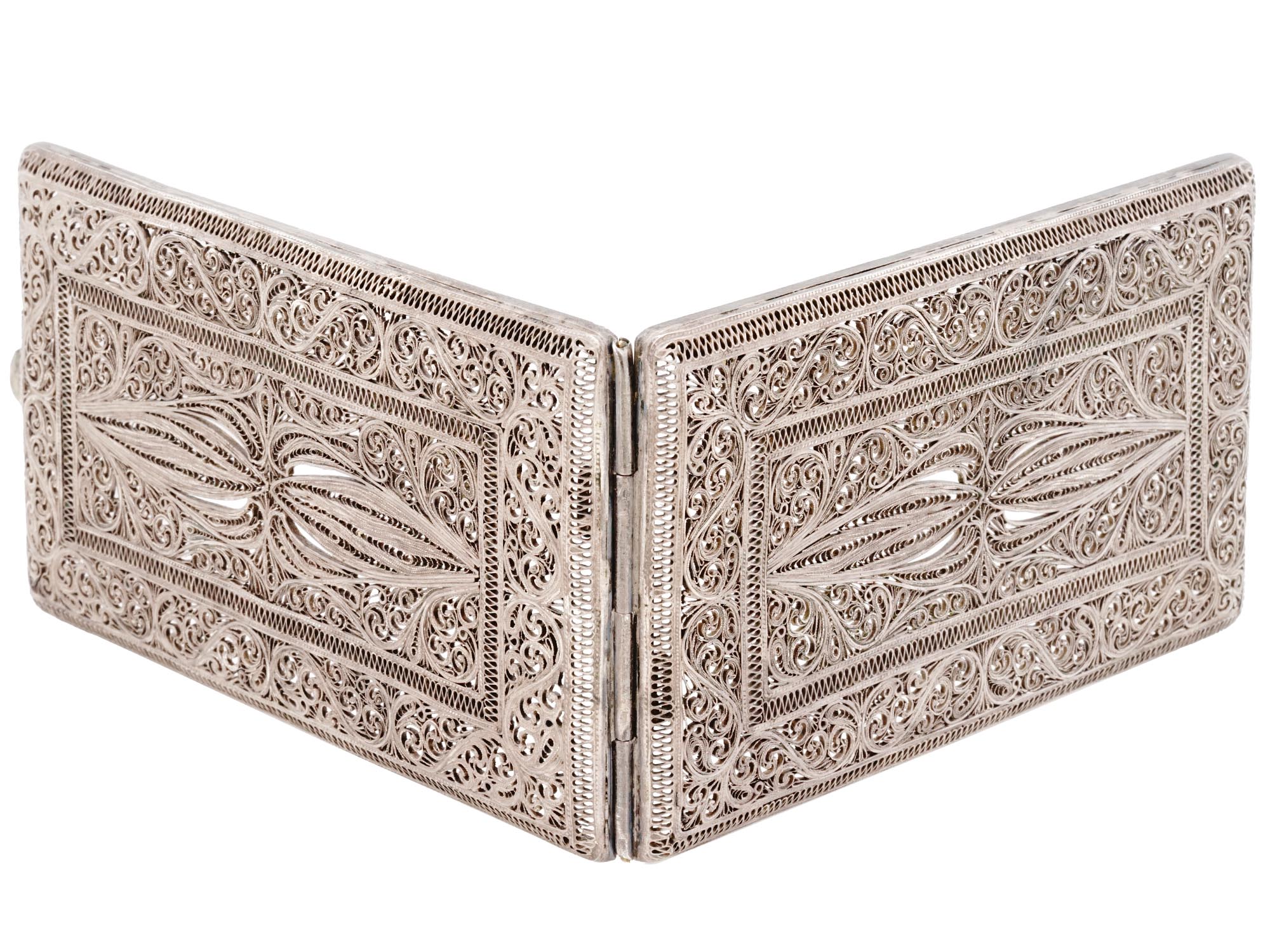 IMPERIAL RUSSIAN SILVER FILIGREE CIGARETTE CASE PIC-2