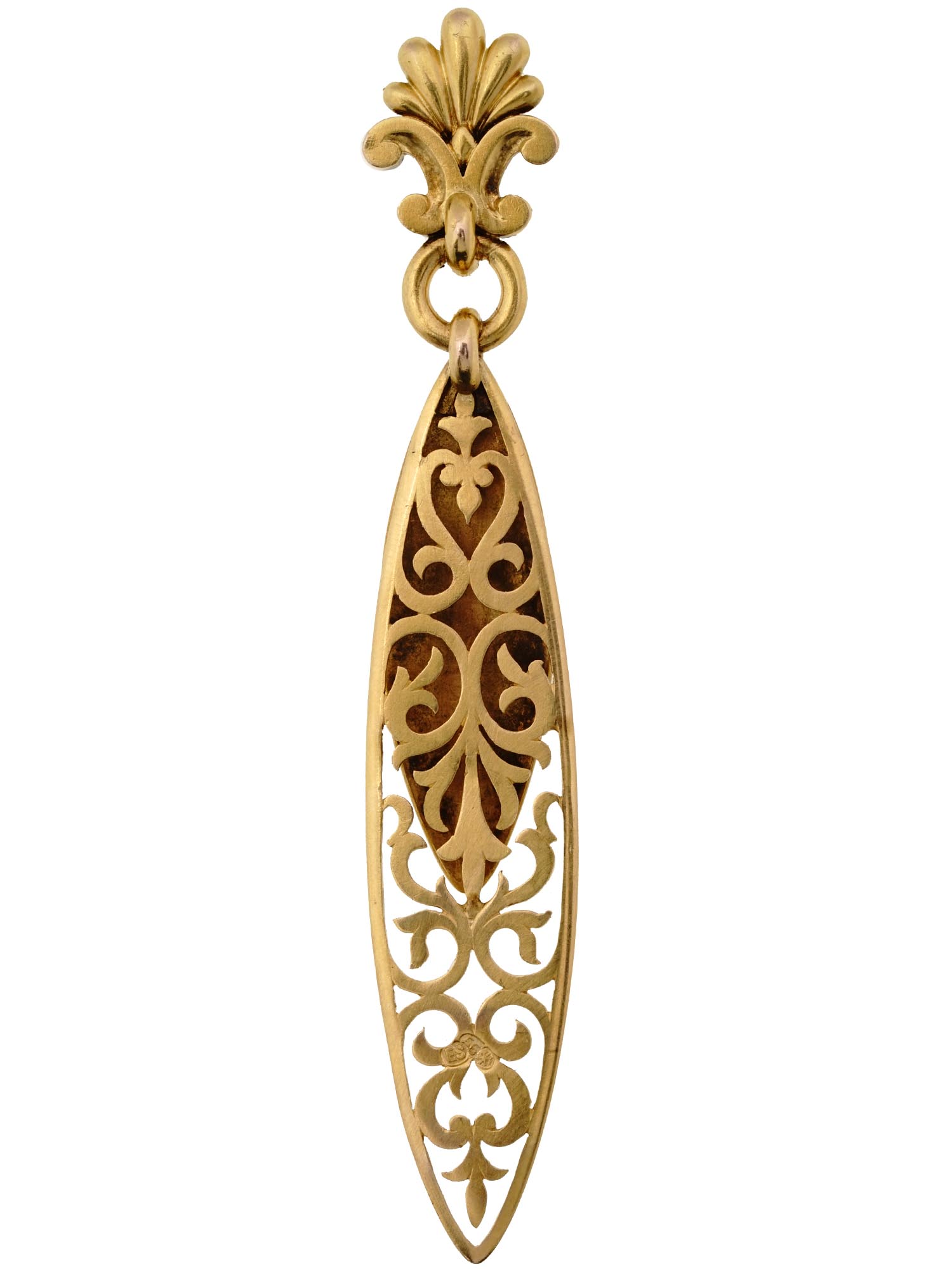 RUSSIAN 14K GOLD RUBY STONE AND DIAMONDS BOOKMARK PIC-1